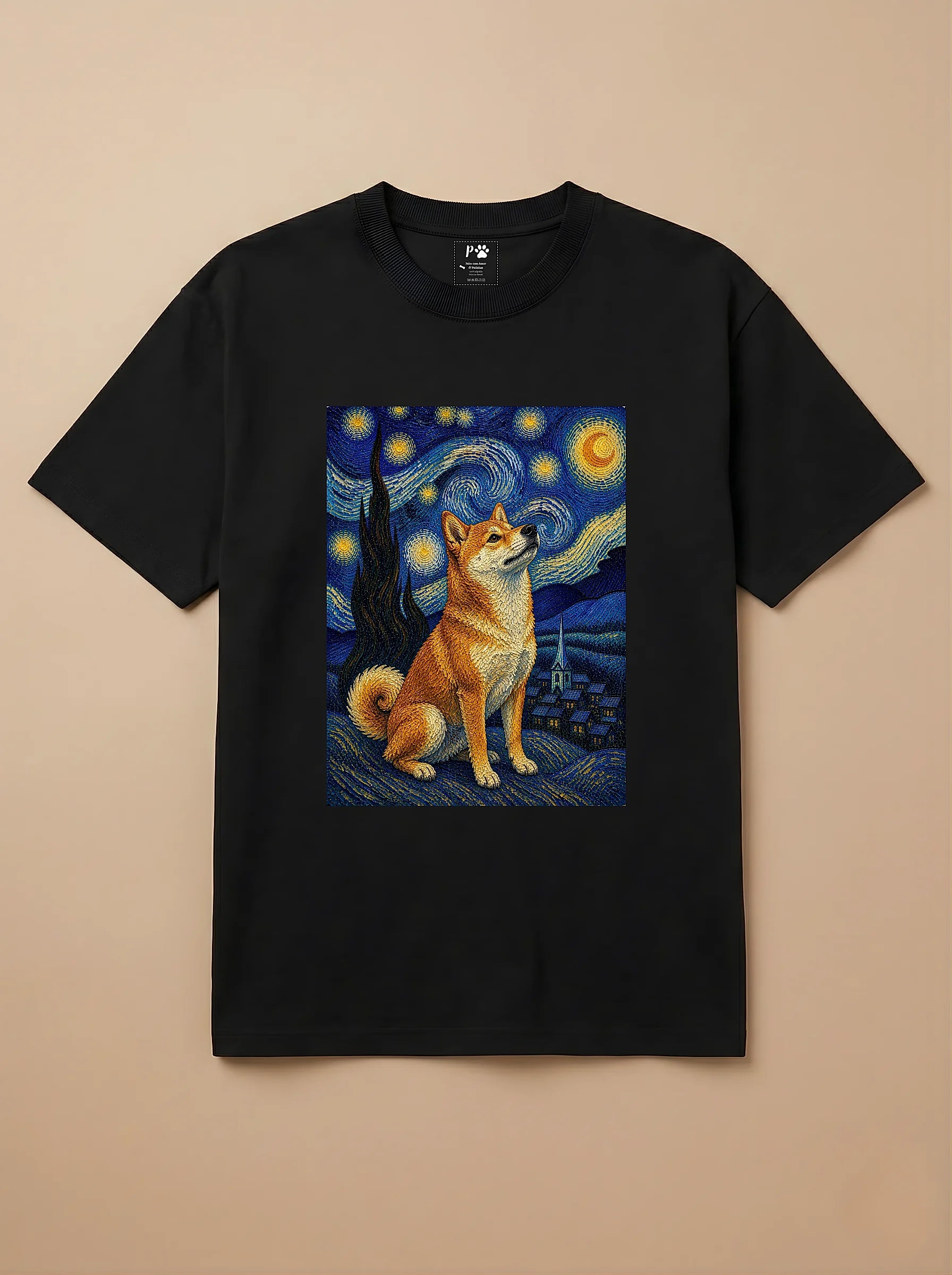 Camisa Noite Estrelada - Shiba Inu
