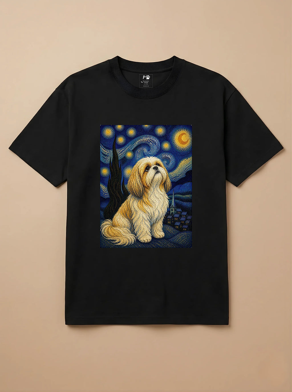 Camisa Noite Estrelada - Shih Tzu