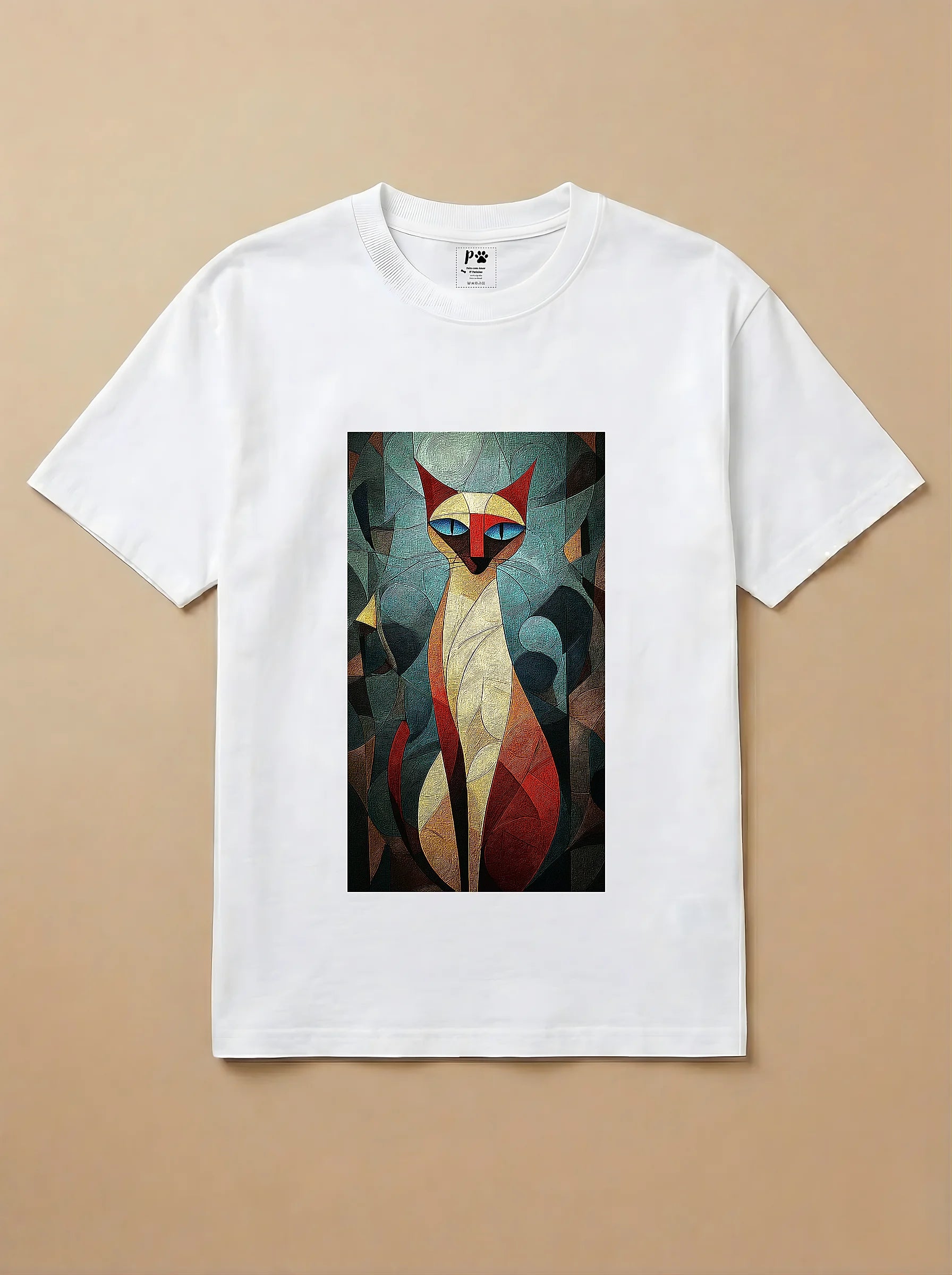 Camisa Cubismo - Gato Siamês