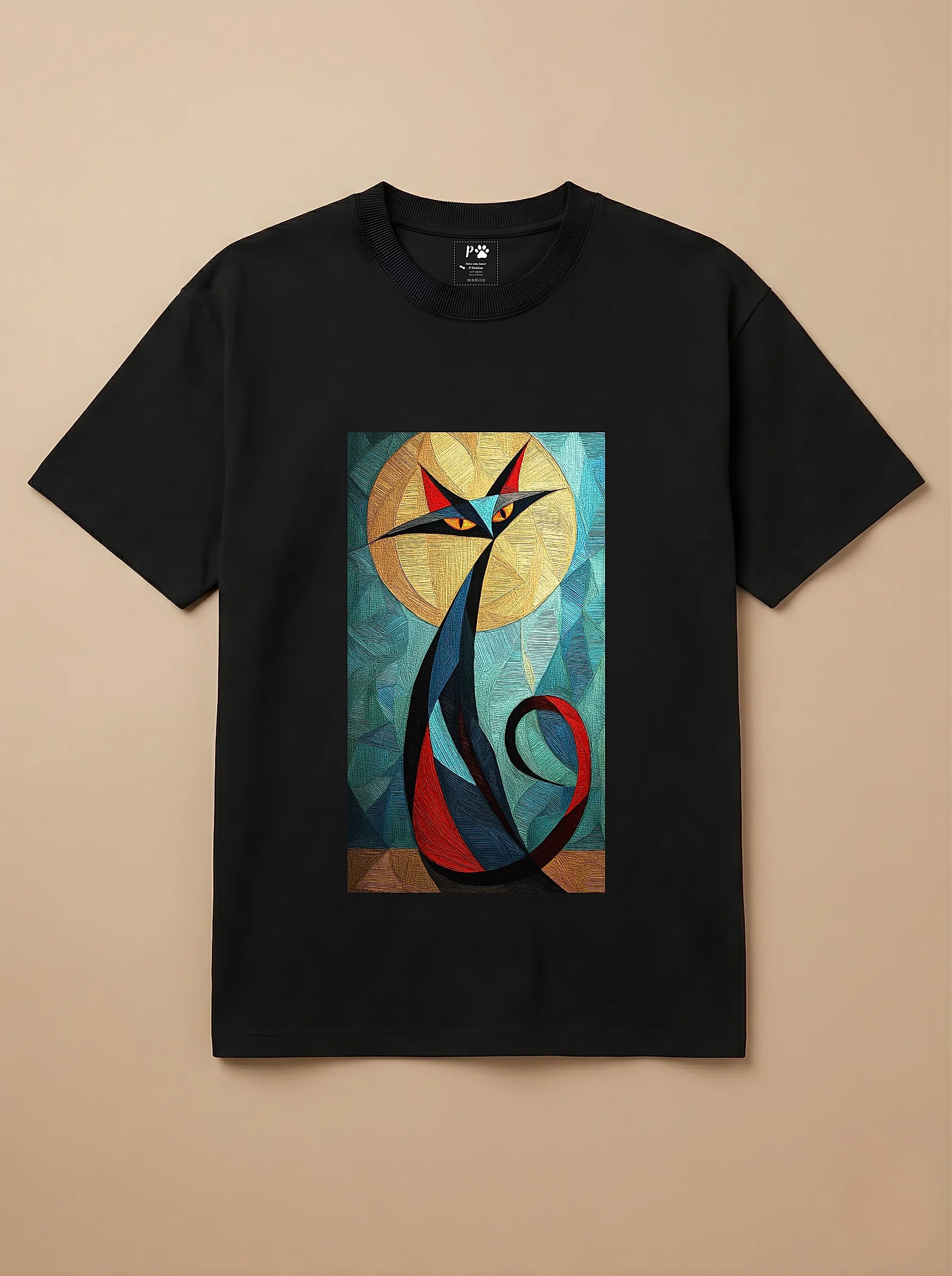 Camisa Cubismo - Gato Preto