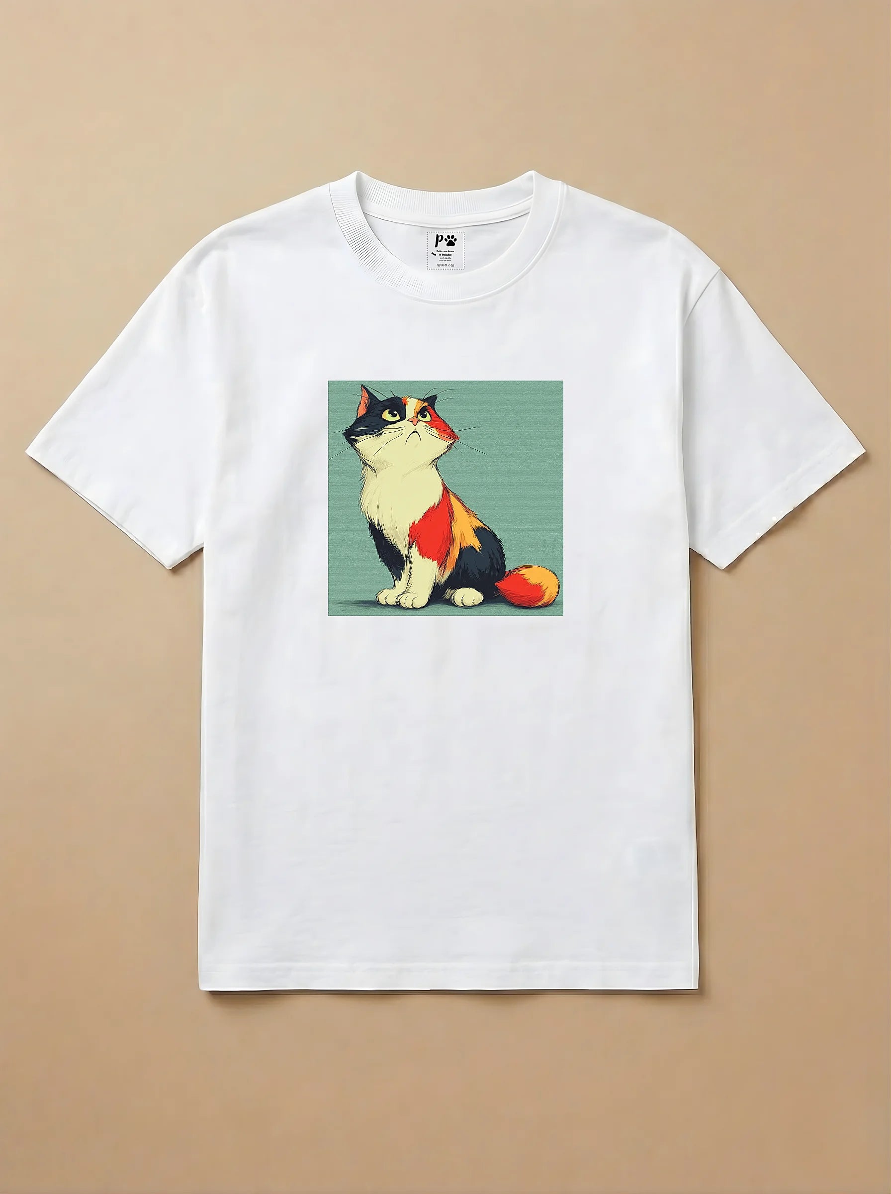 Camisa Desenho Clássico - Gato Tricolor