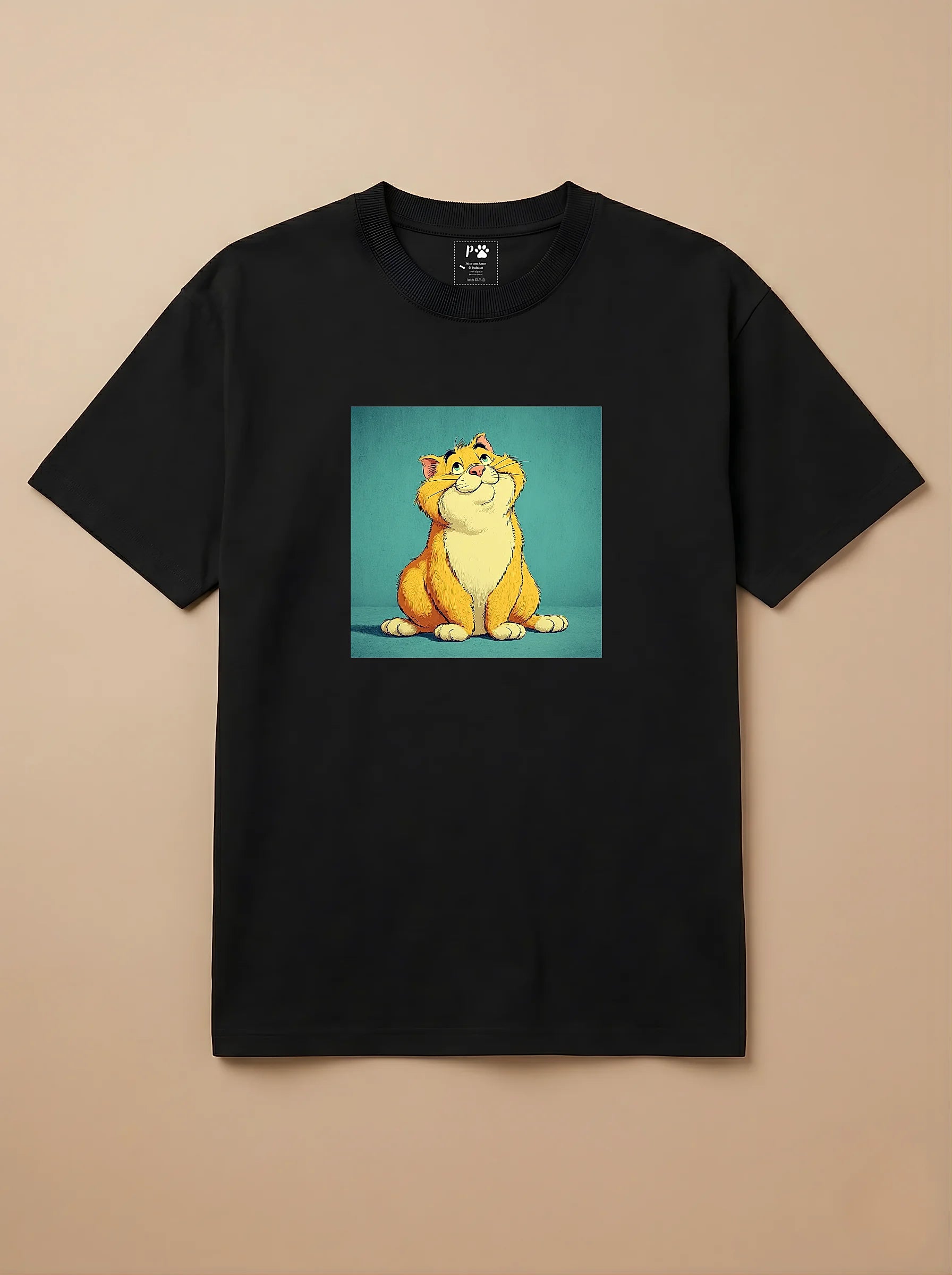 Camisa Desenho Clássico - Gato Laranja