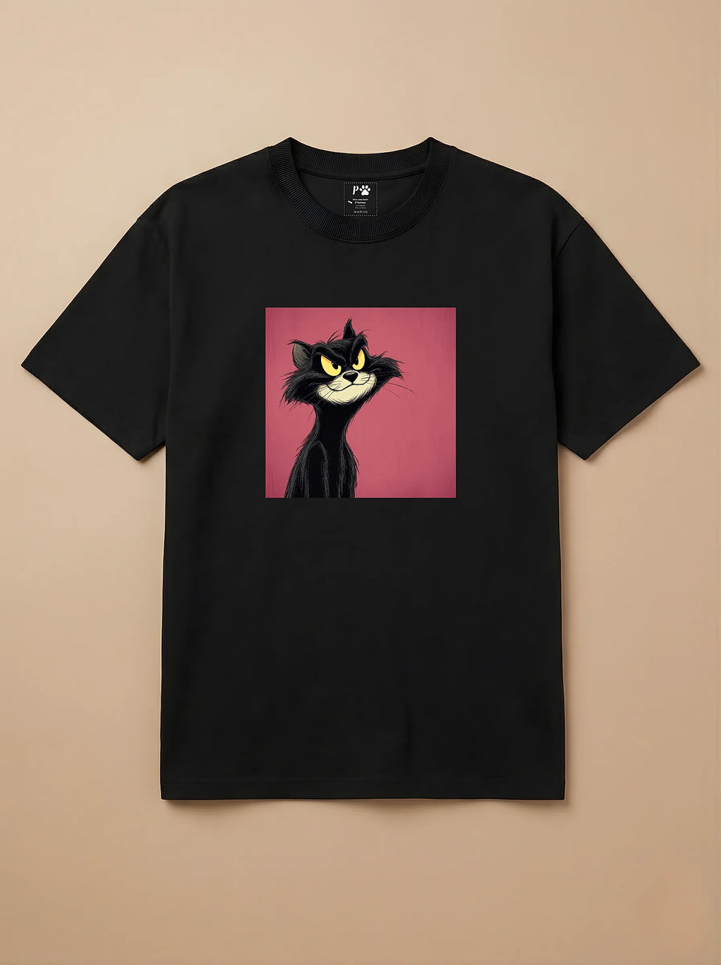 Camisa Desenho Clássico - Gato Preto