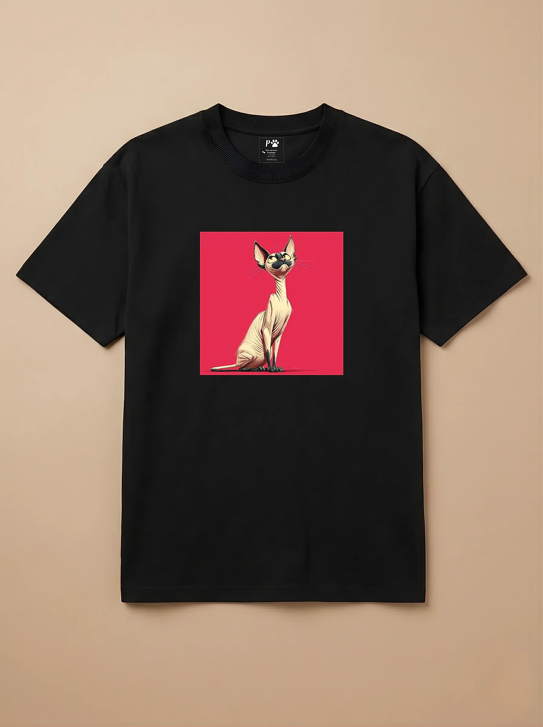 Camisa Desenho Clássico - Gato Sphynx