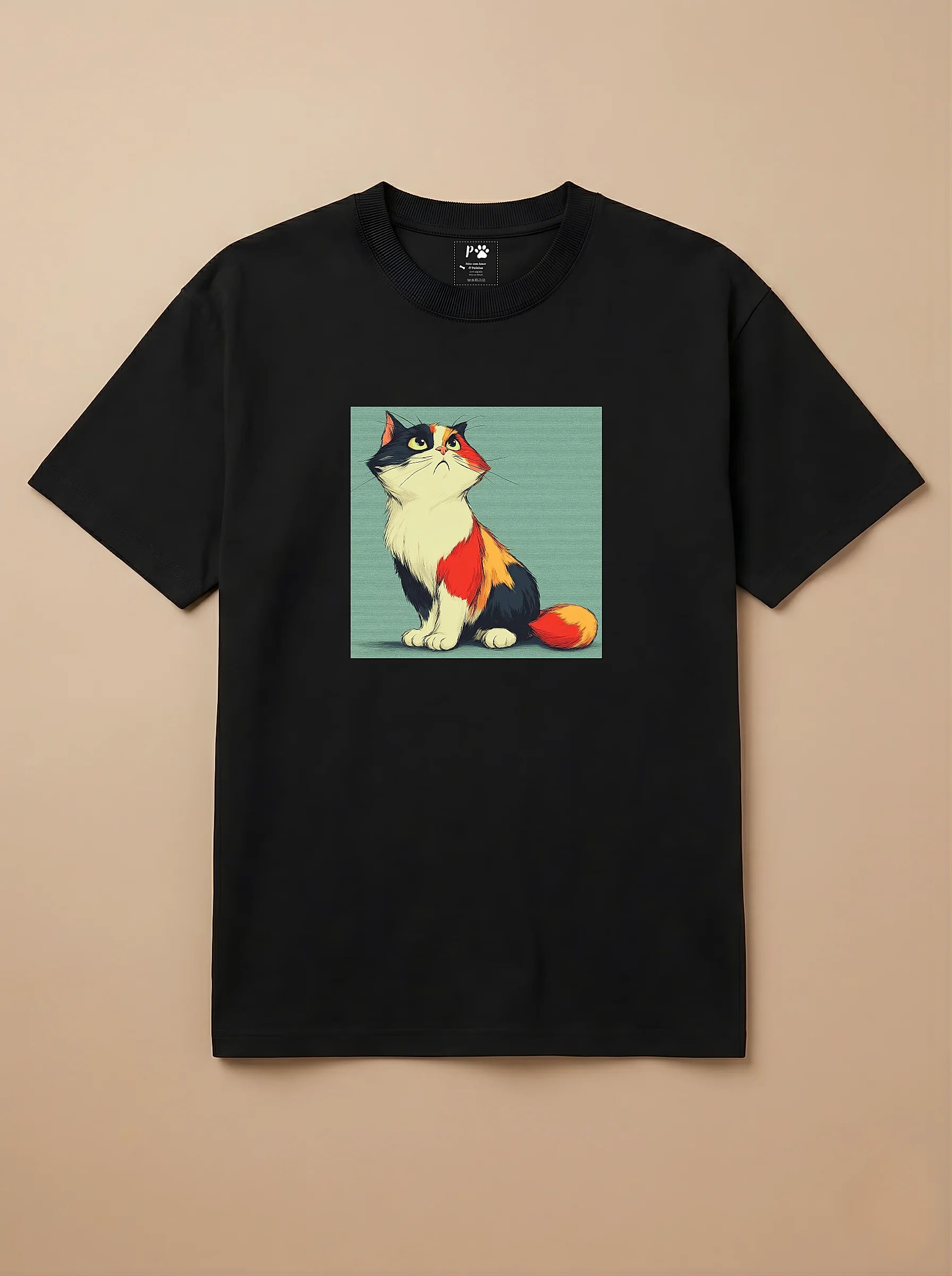 Camisa Desenho Clássico - Gato Tricolor