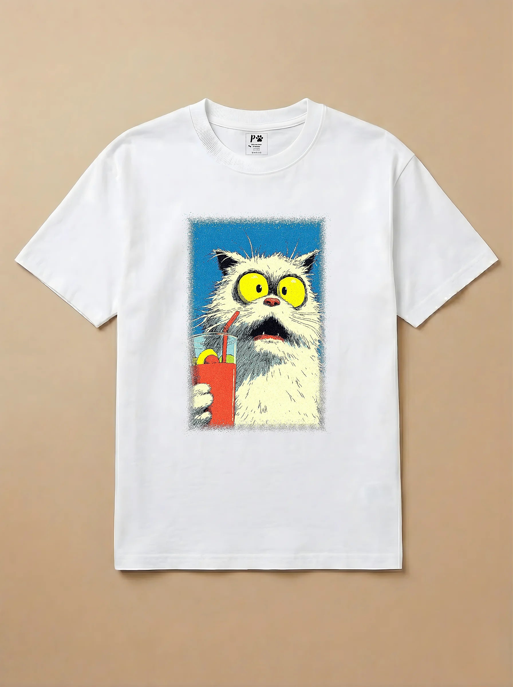 Camisa Drinks - Gato Branco