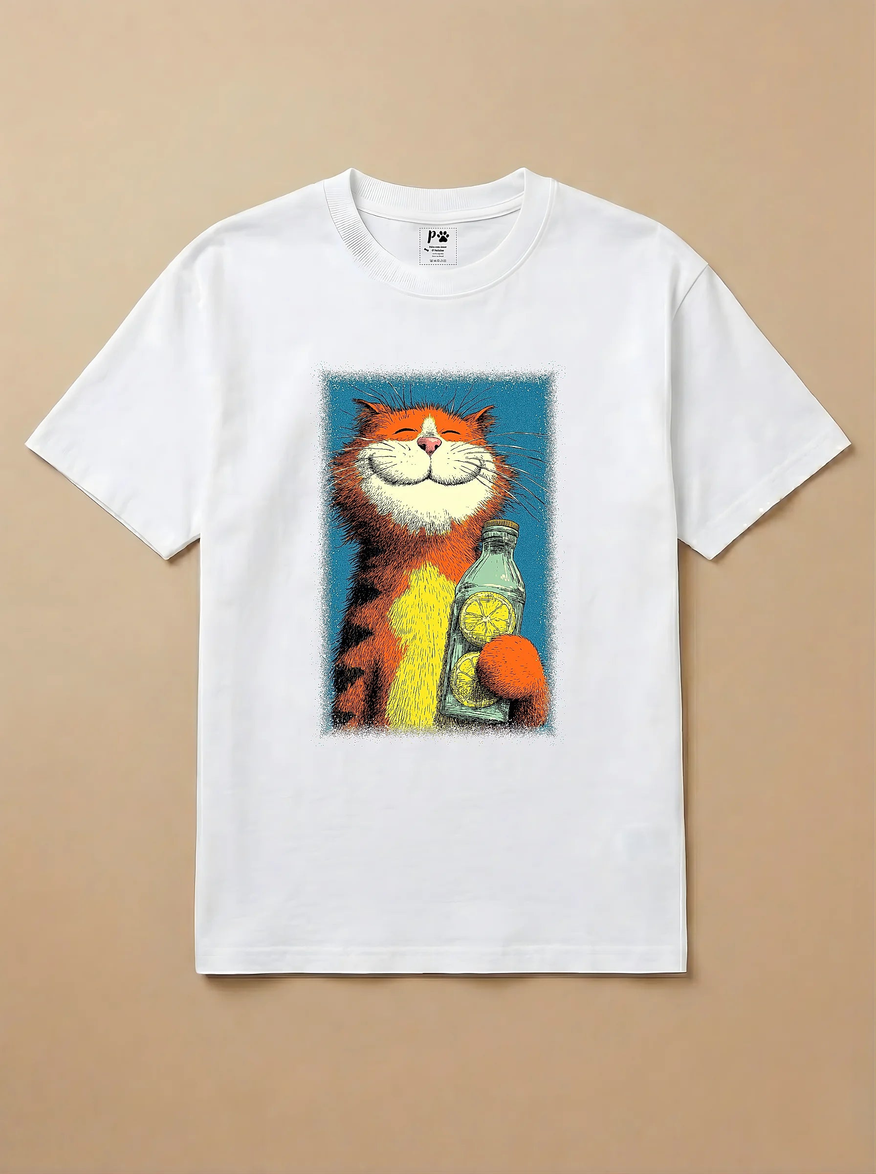 Camisa Drinks - Gato Laranja
