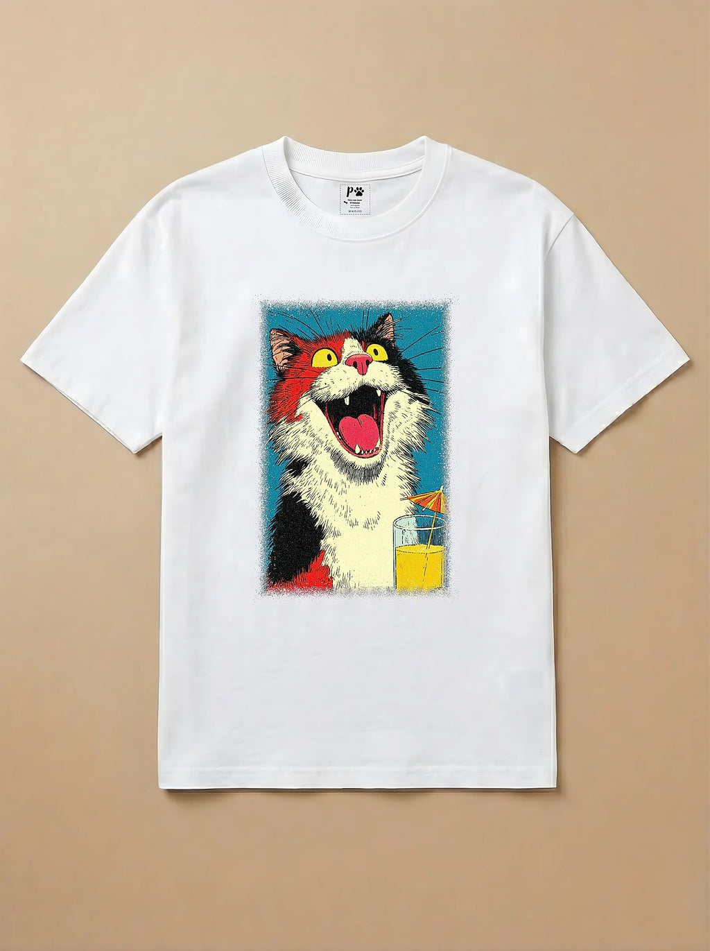 Camisa Drinks - Gato Tricolor