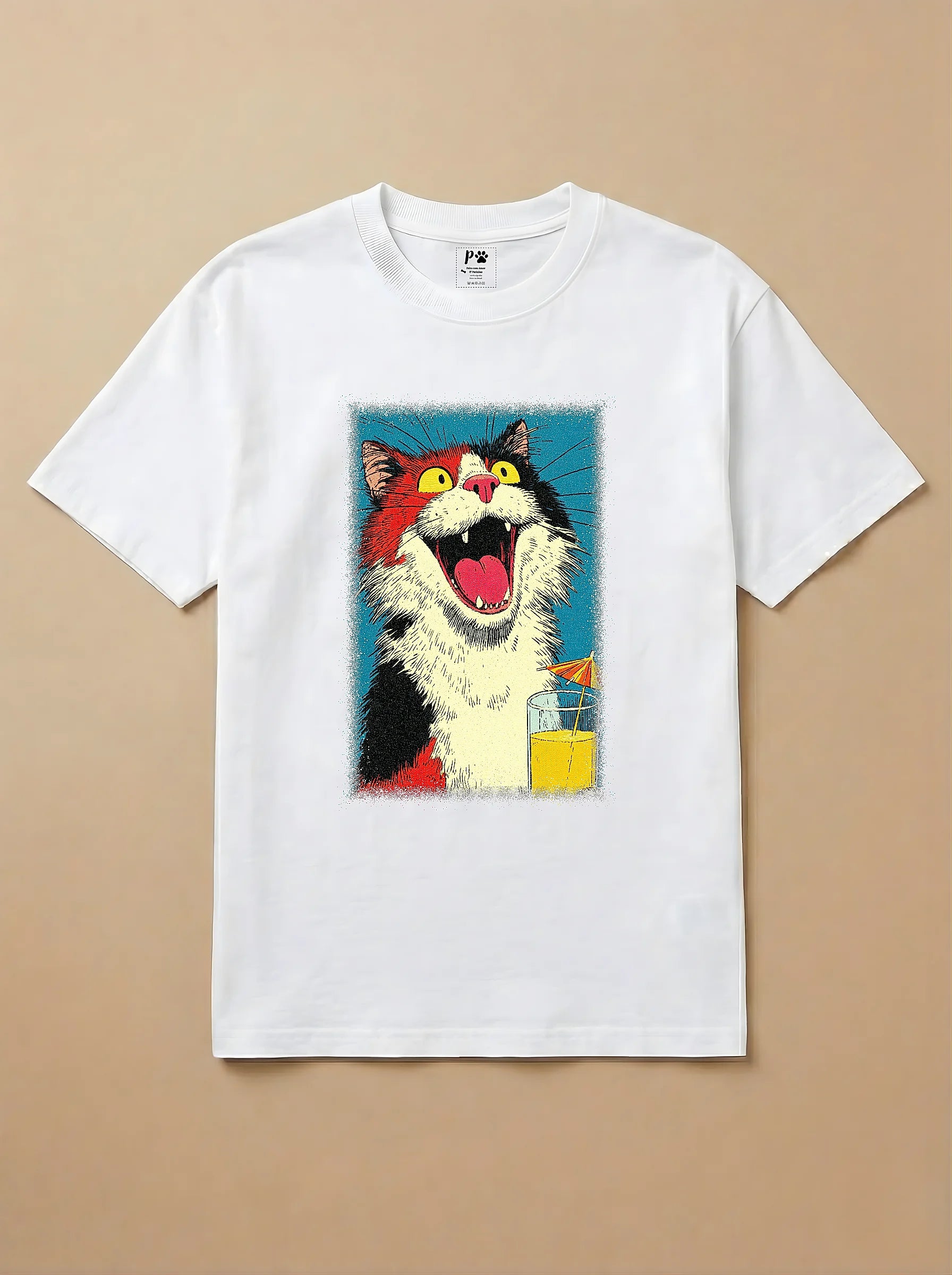 Camisa Drinks - Gato Tricolor