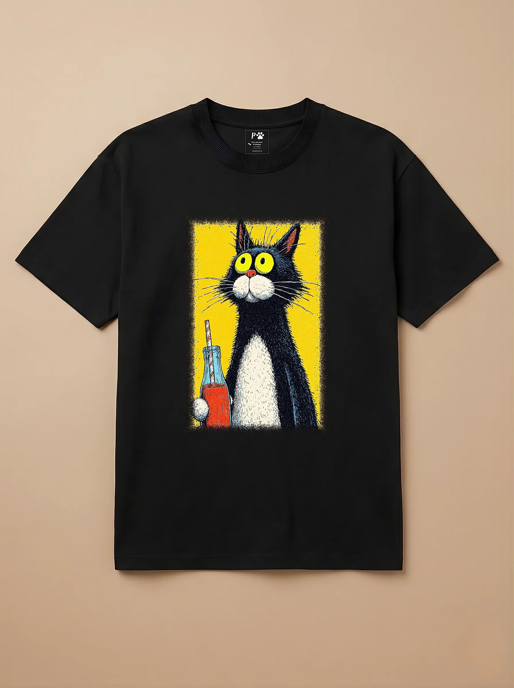 Camisa Drinks - Gato Frajola