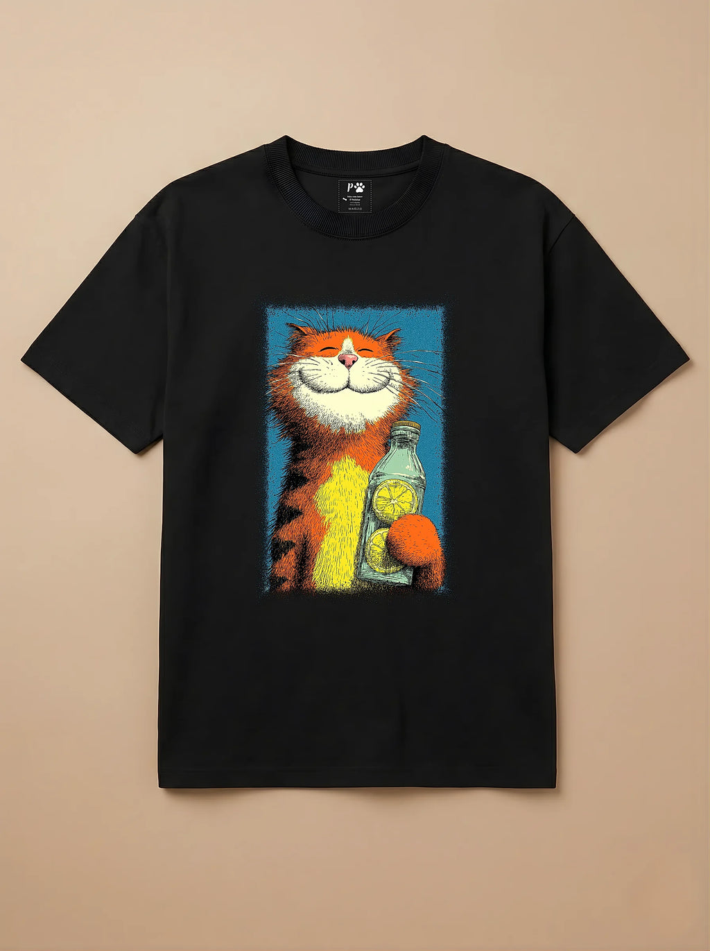 Camisa Drinks - Gato Laranja