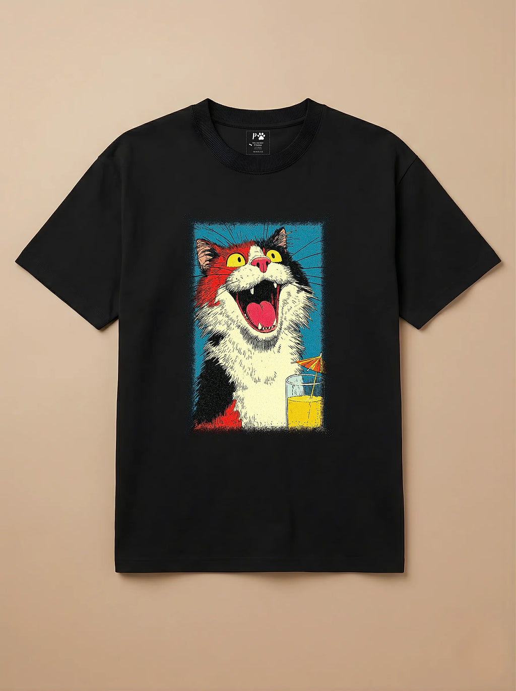 Camisa Drinks - Gato Tricolor