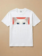Camisa Pets Espiando - Gato Branco