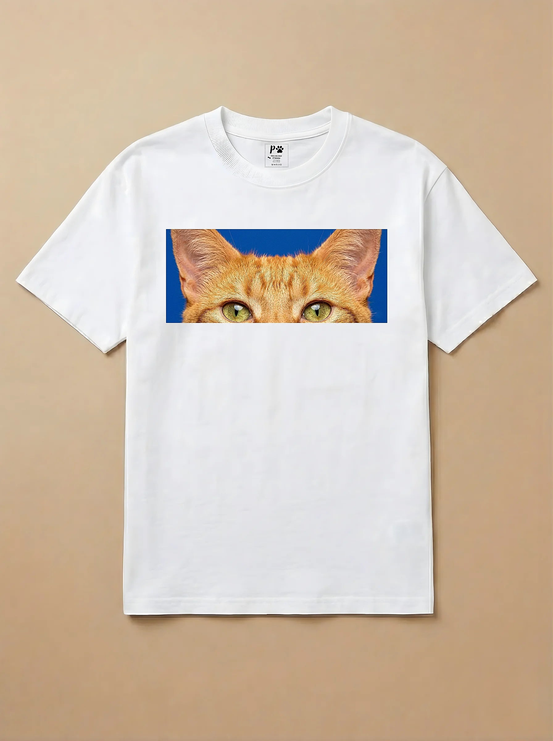 Camisa Pets Espiando - Gato Laranja