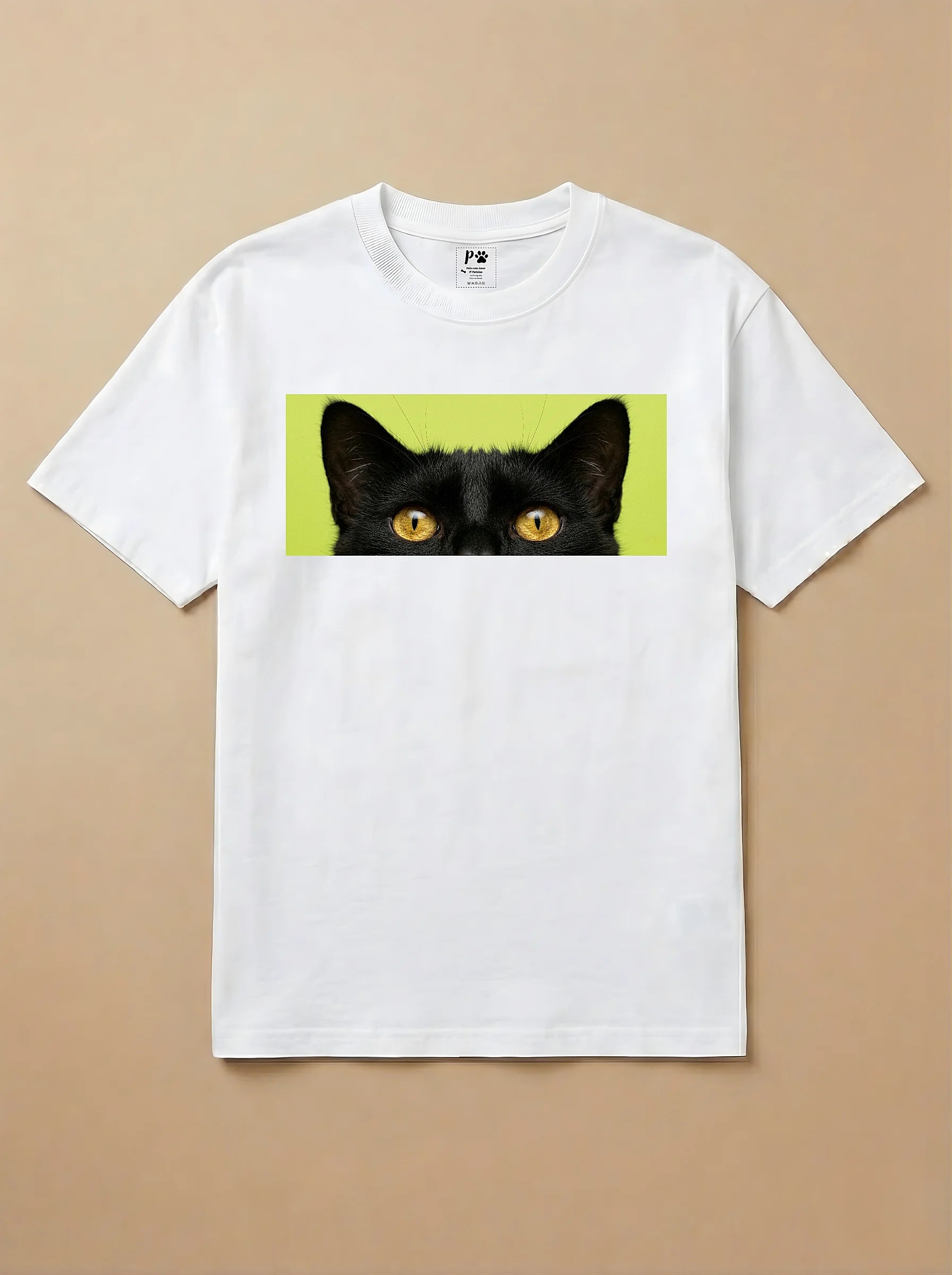 Camisa Pets Espiando - Gato Preto