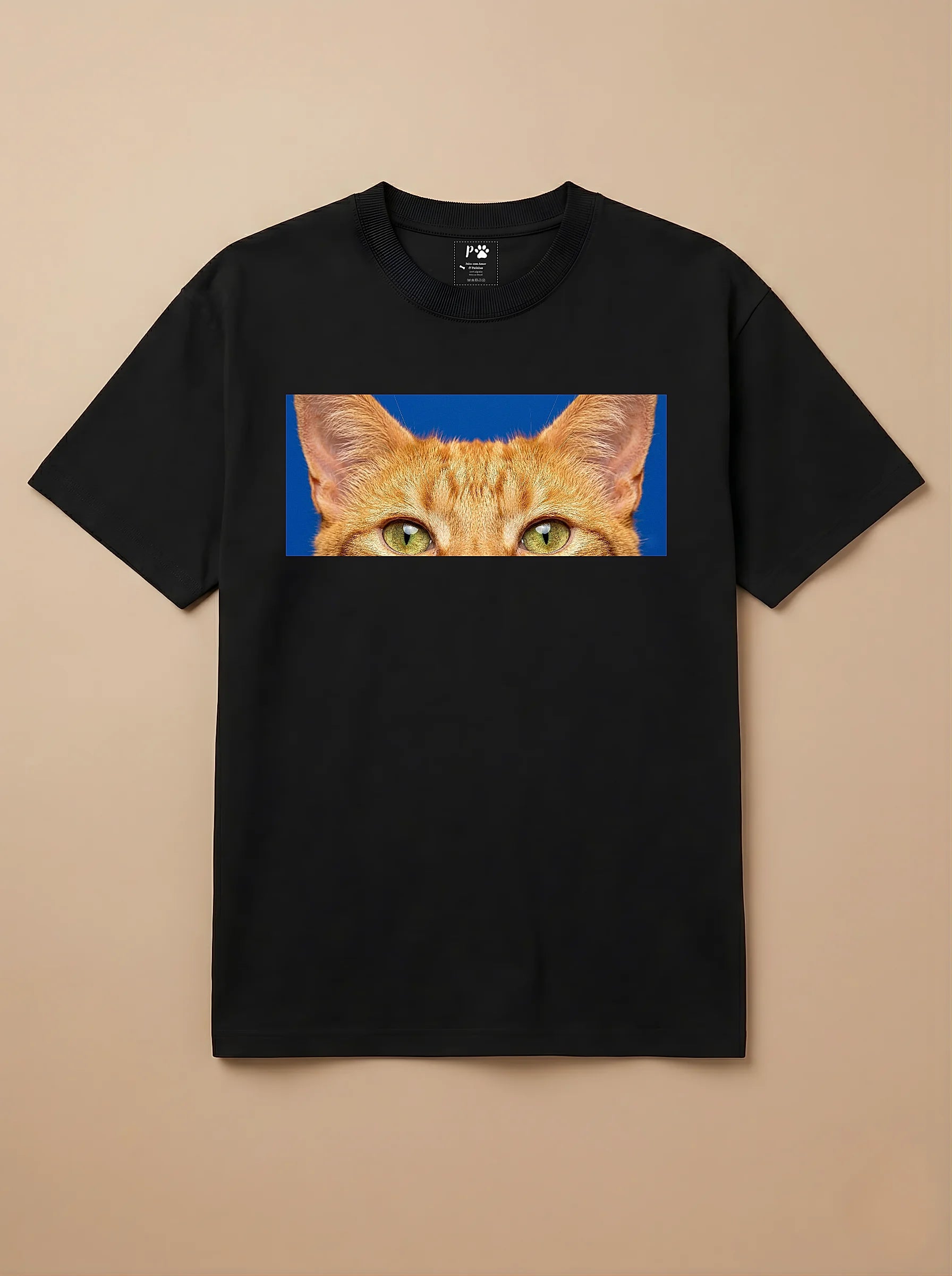 Camisa Pets Espiando - Gato Laranja