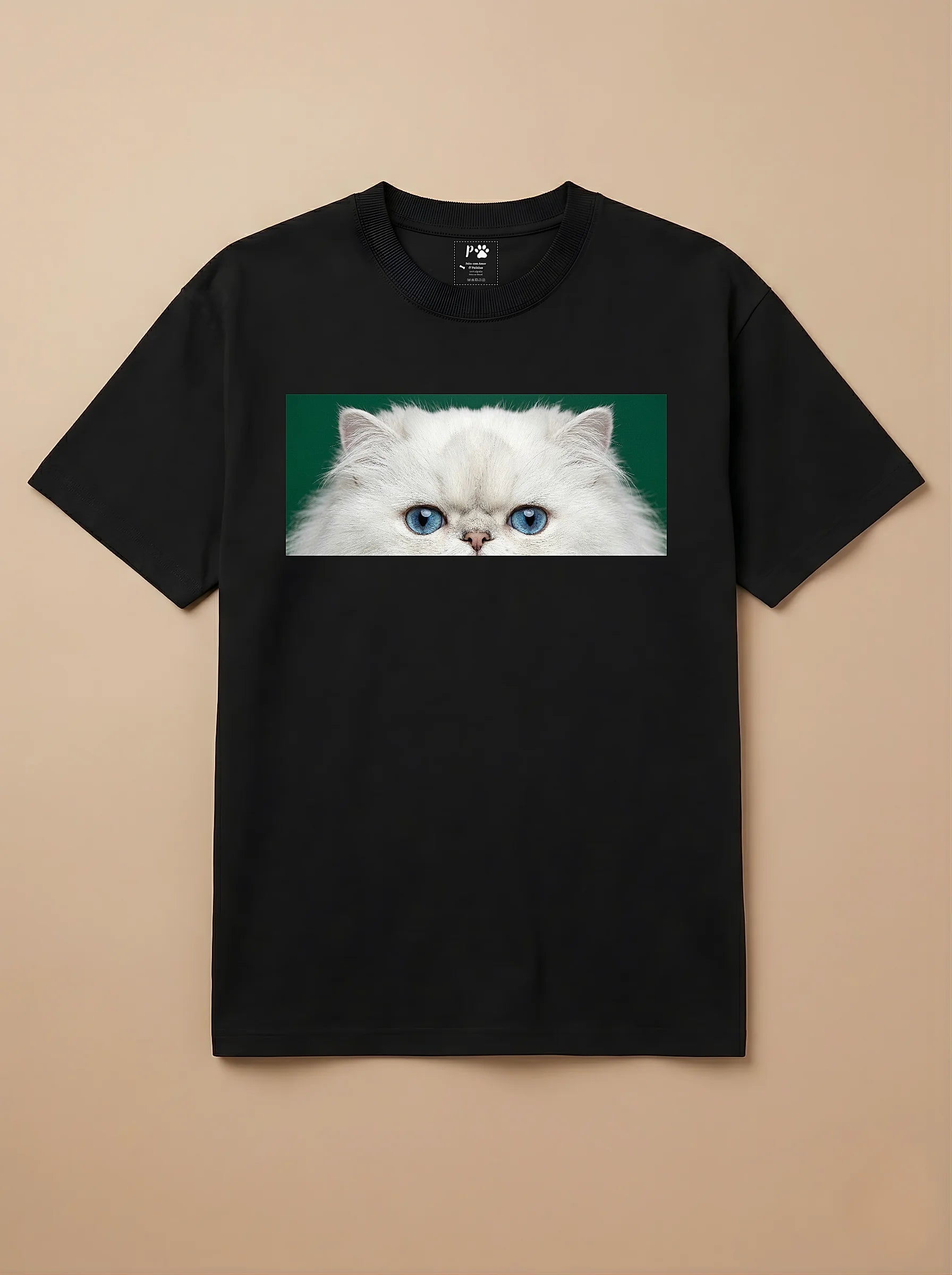 Camisa Pets Espiando - Gato Persa