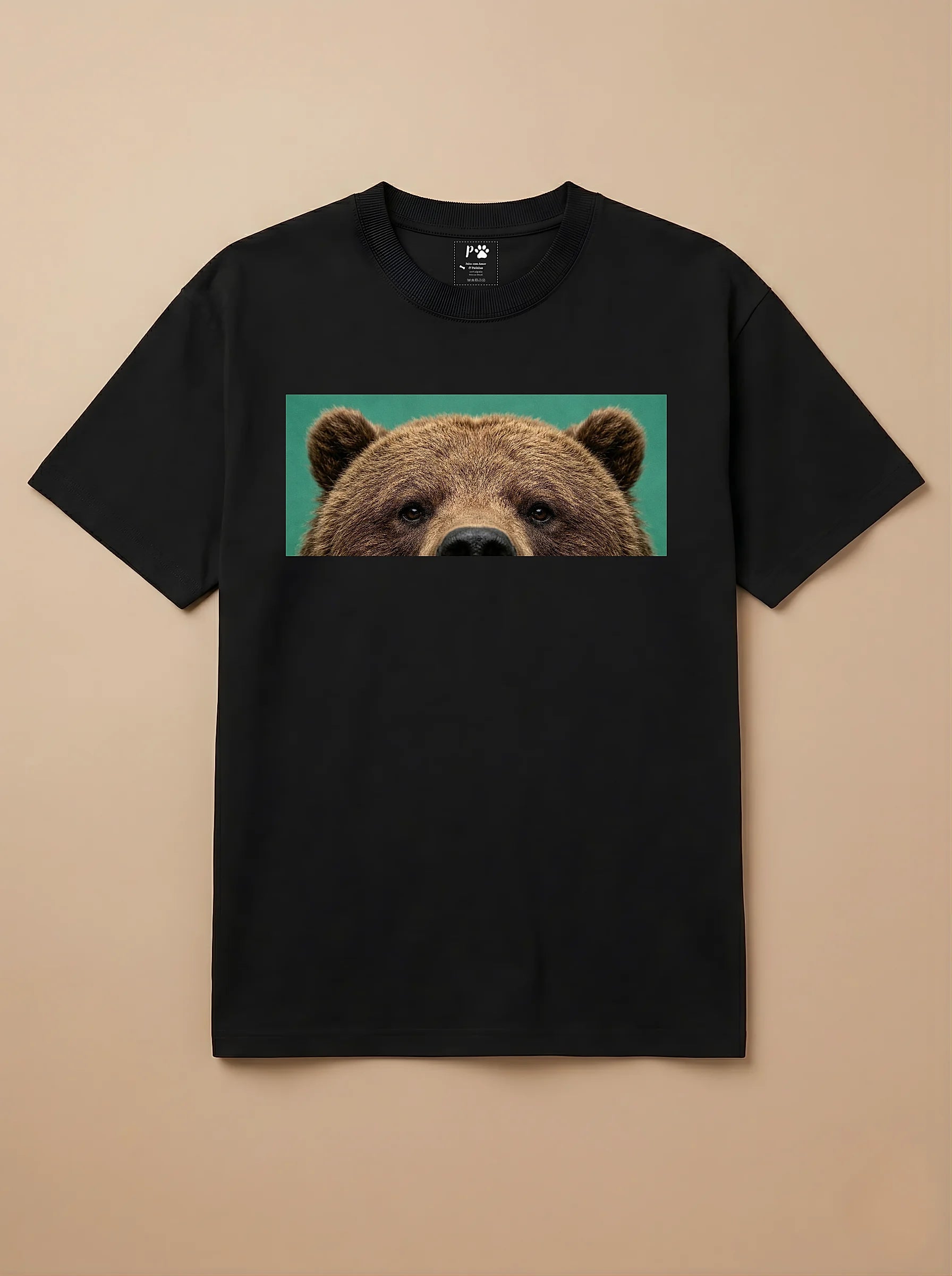 Camisa Pets Espiando - Urso Marrom