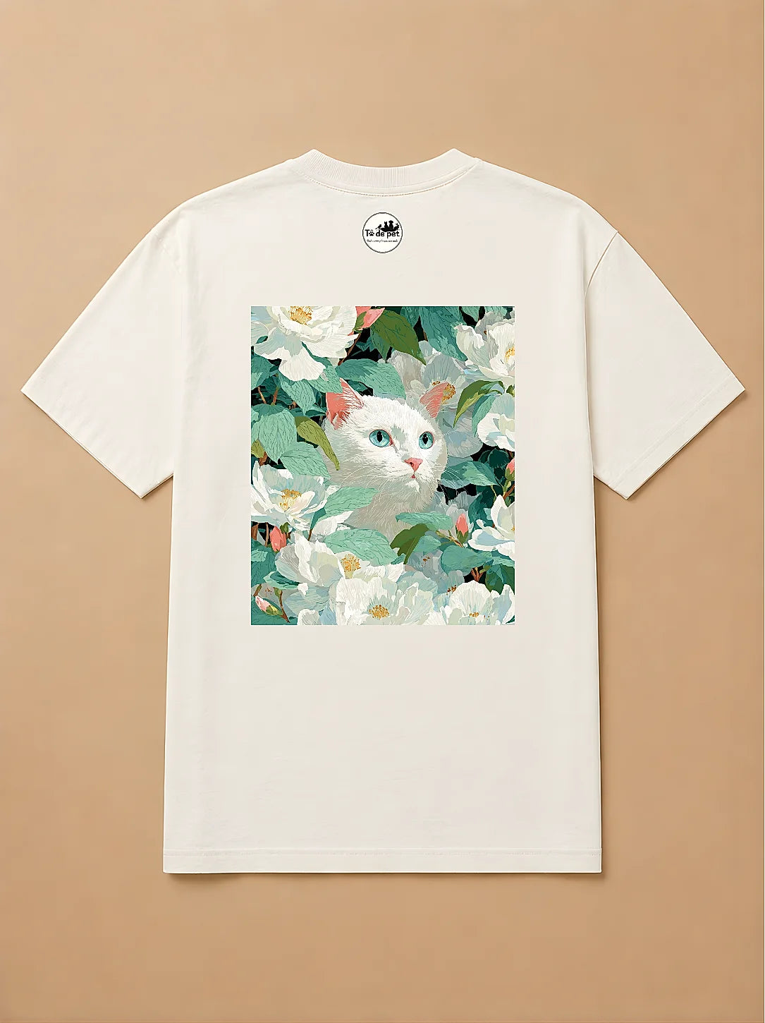 Camisa Oversized Botânica Pet - Gato Branco