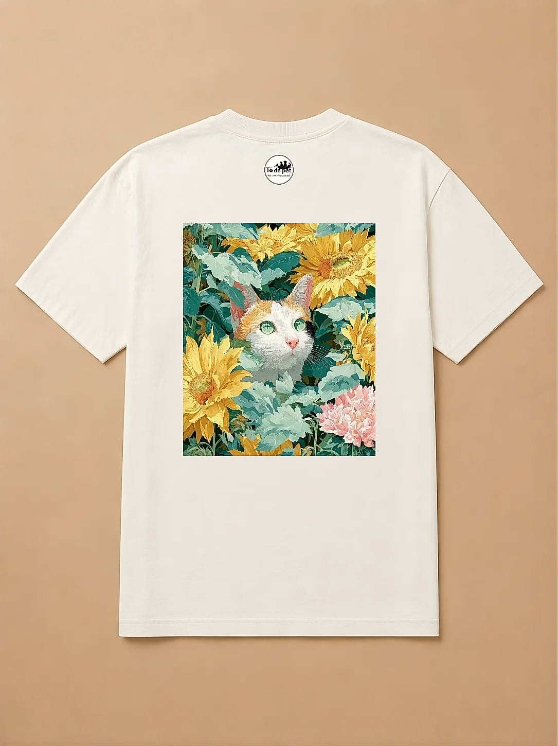 Camisa Oversized Botânica Pet - Gato Tricolor