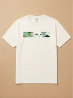 Camisa Oversized Botânica Pet - Gato Branco