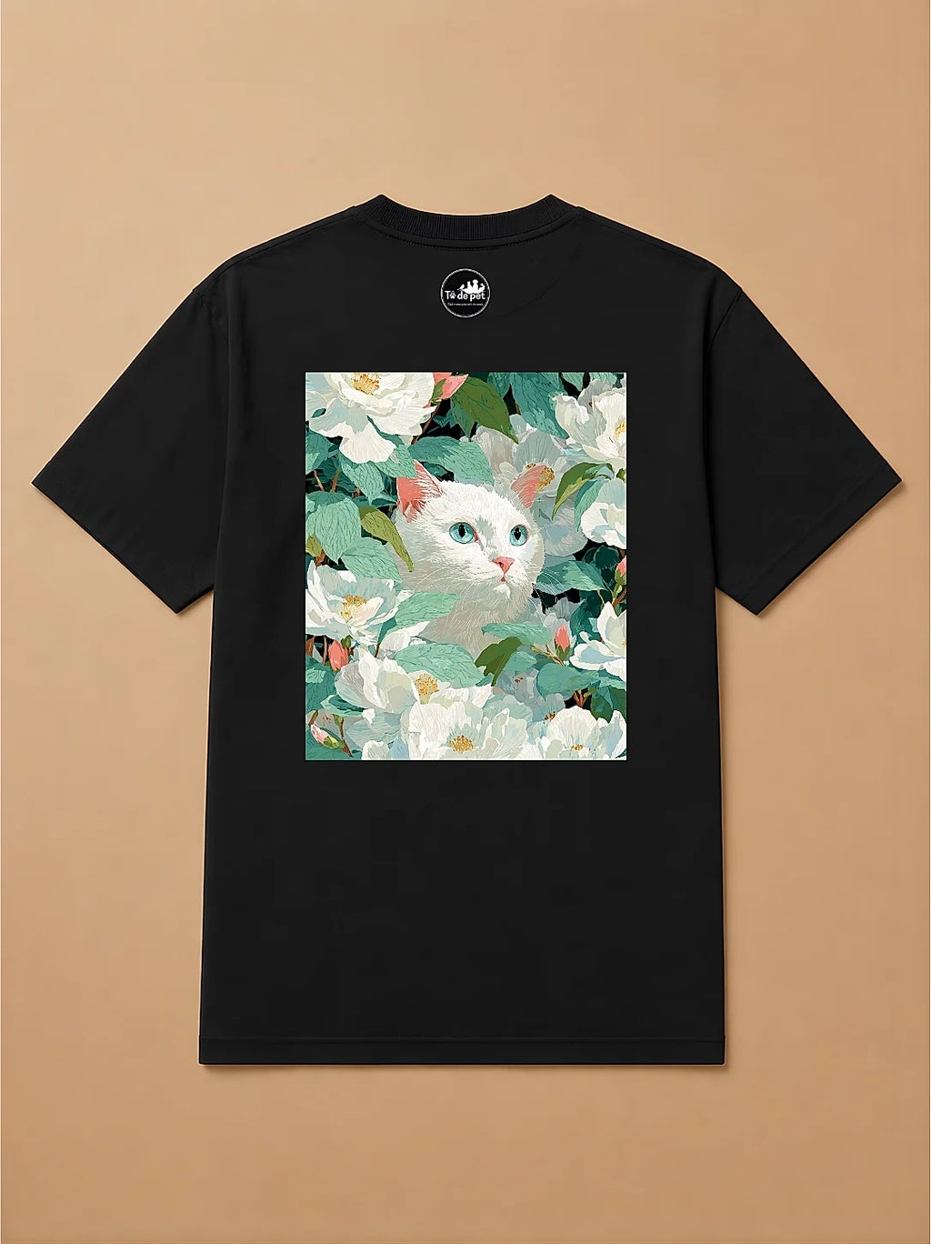 Camisa Oversized Botânica Pet - Gato Branco