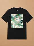 Camisa Oversized Botânica Pet - Gato Branco