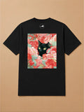 Camisa Oversized Botânica Pet - Gato Preto