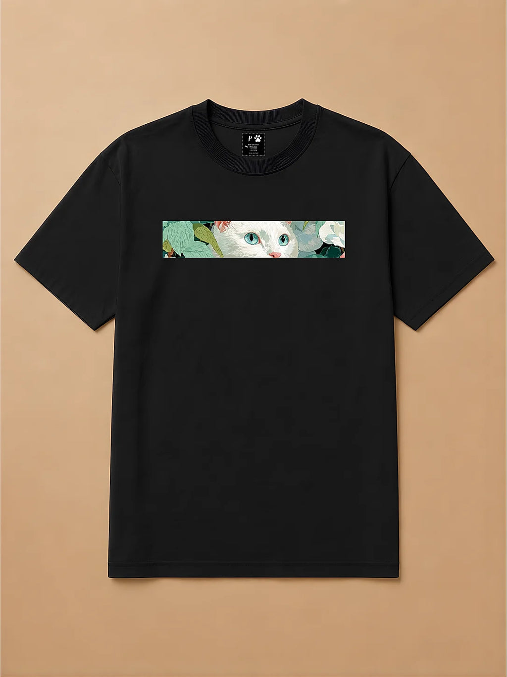 Camisa Oversized Botânica Pet - Gato Branco