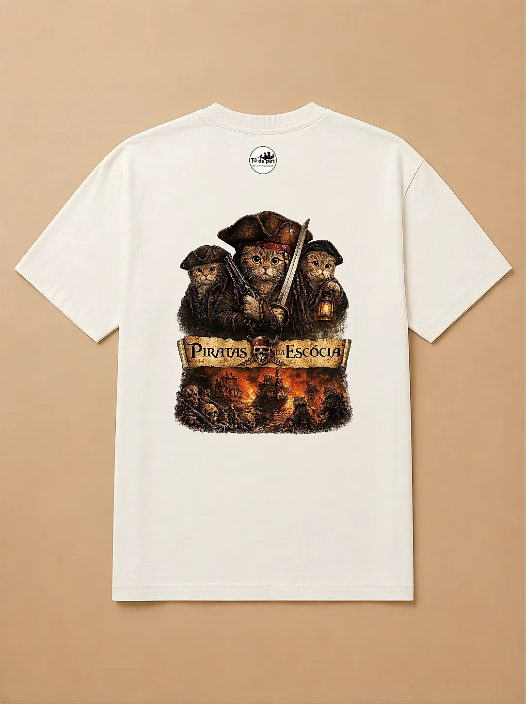 Camisa Oversized Piratas da Escócia - Gato Escocês
