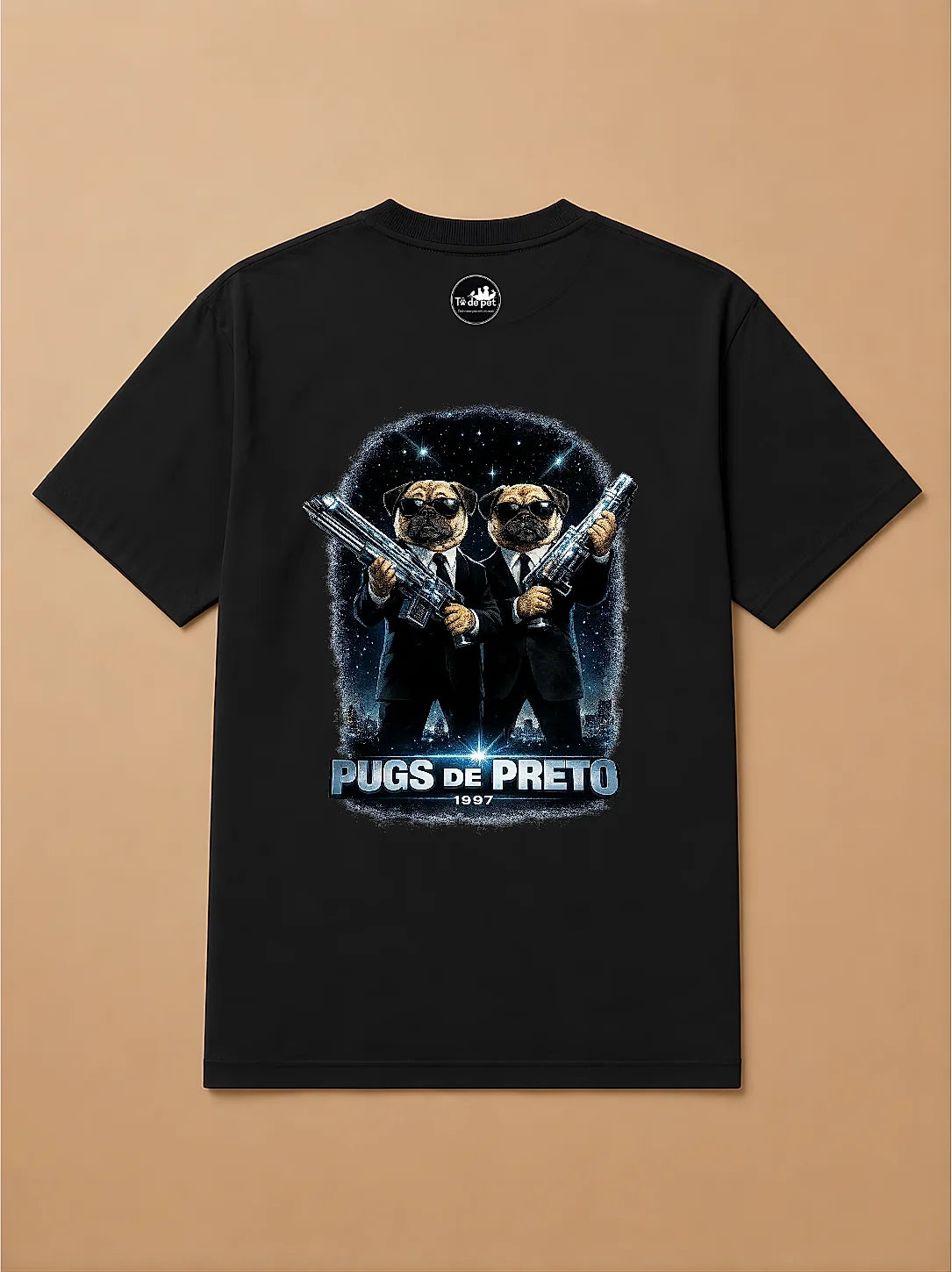 Camisa Oversized Pug de Preto - Pug