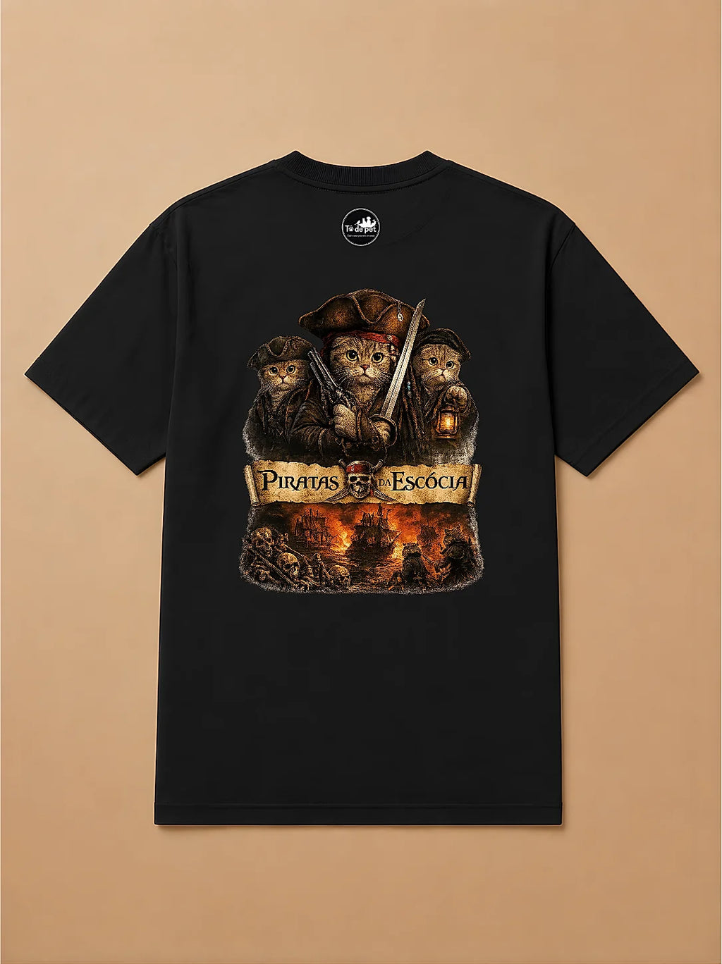 Camisa Oversized Piratas da Escócia - Gato Escocês