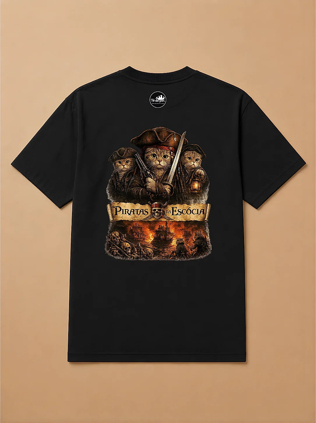 Camisa Oversized Piratas da Escócia - Gato Escocês