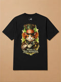 Camisa Oversized Miau no País das Maravilhas  - Gato Tricolor