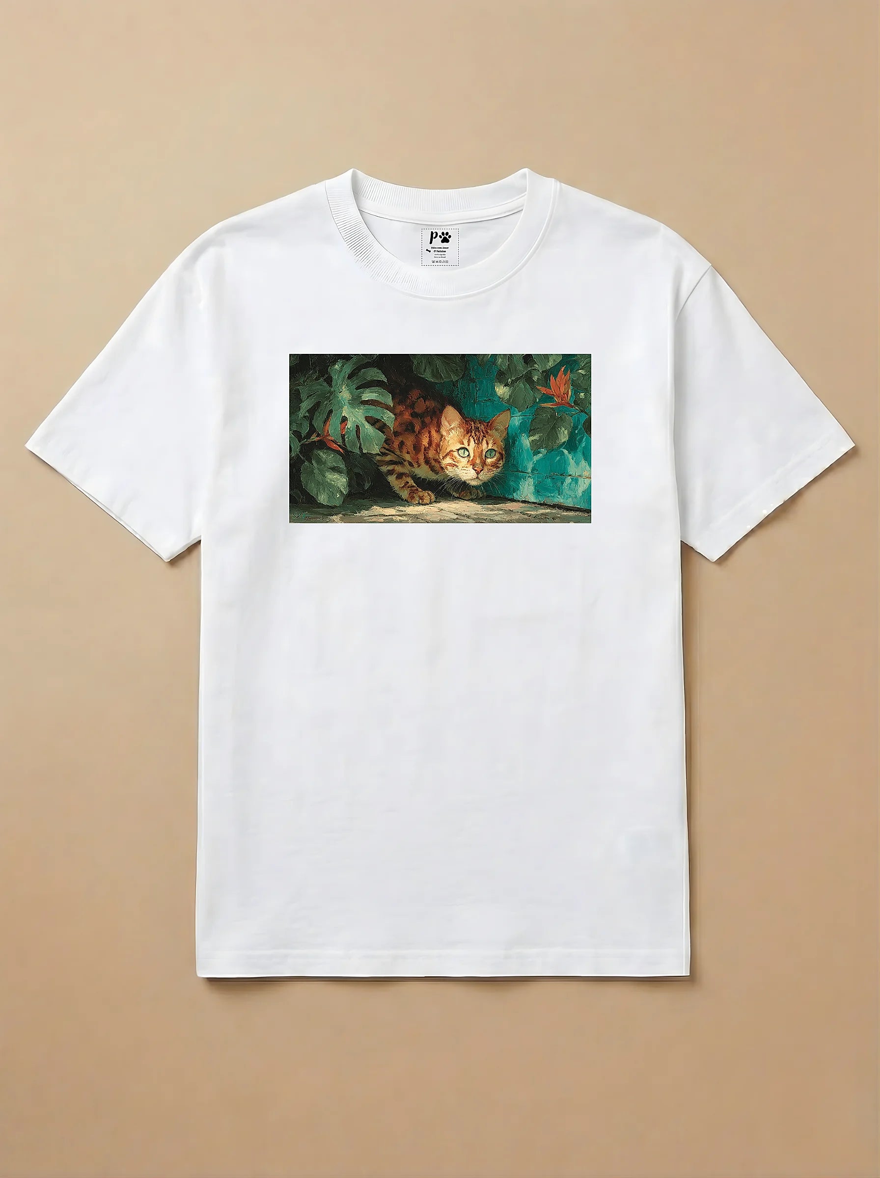 Camisa Pets em Impasto - Gato de Bengala