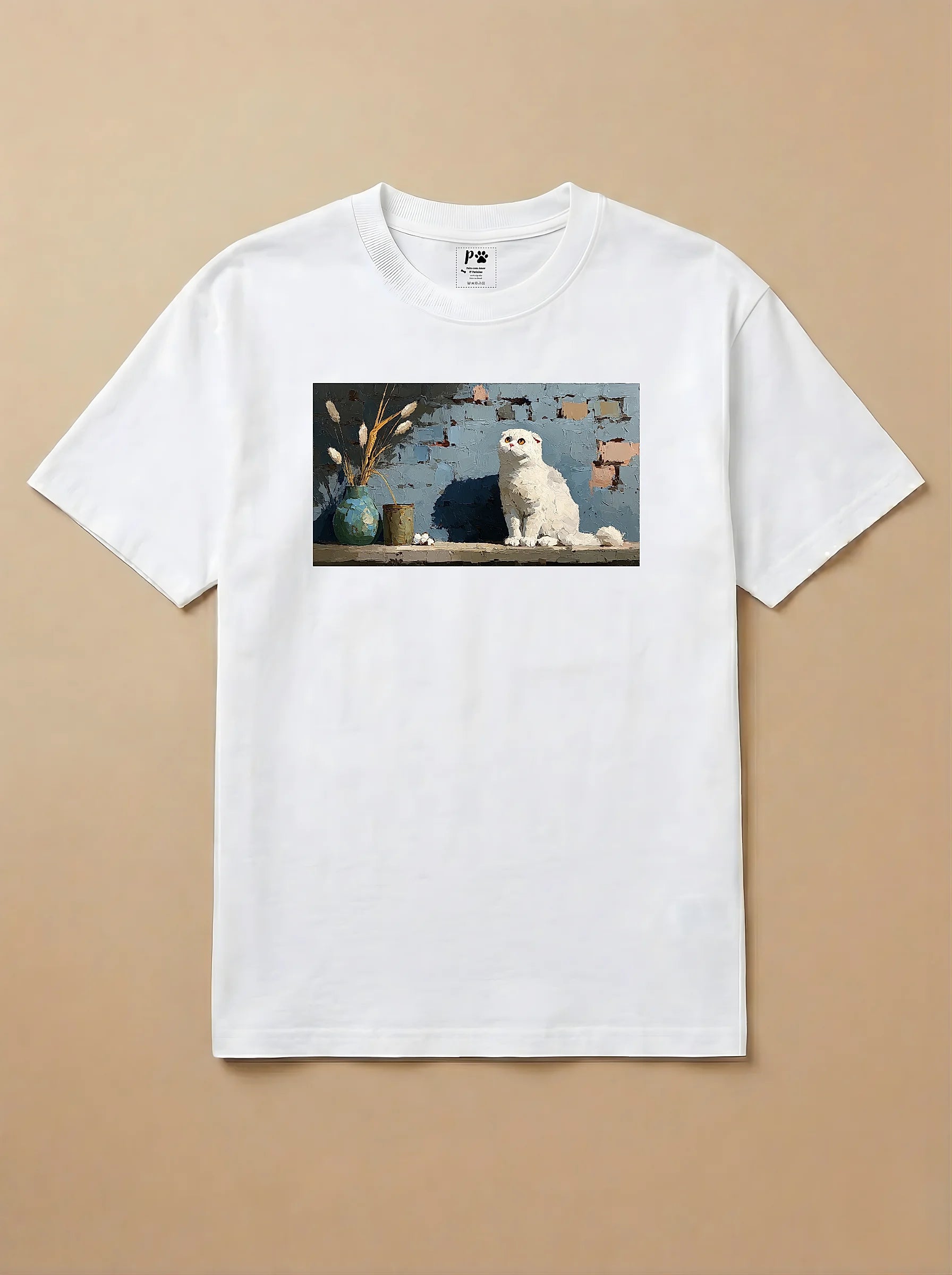 Camisa Pets em Impasto - Gato Escocês