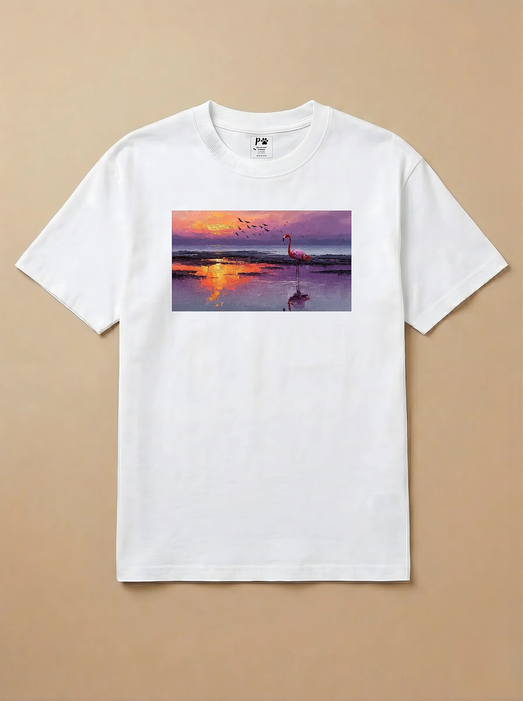 Camisa Pets em Impasto - Flamingo