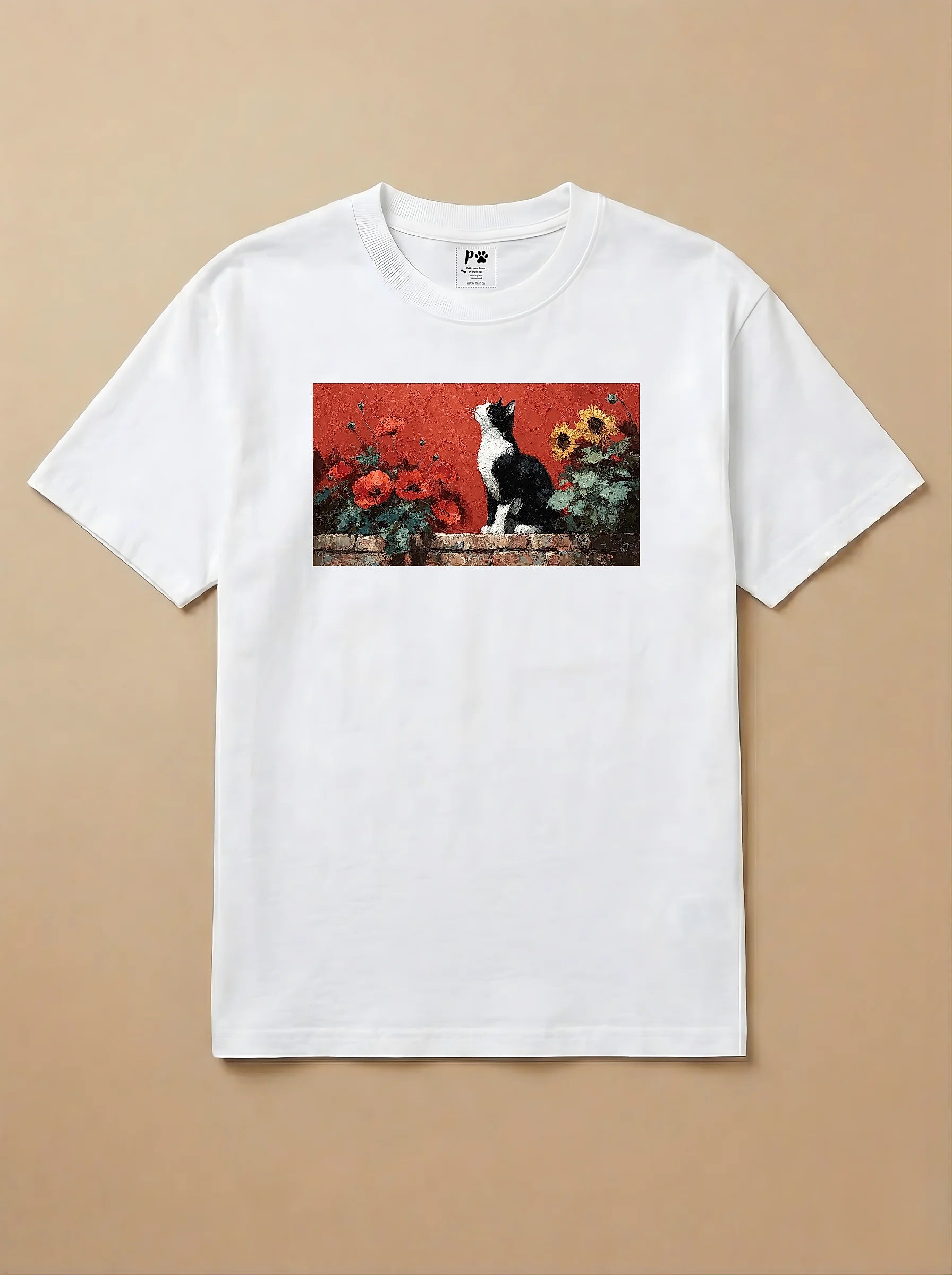 Camisa Pets em Impasto - Gato Frajola