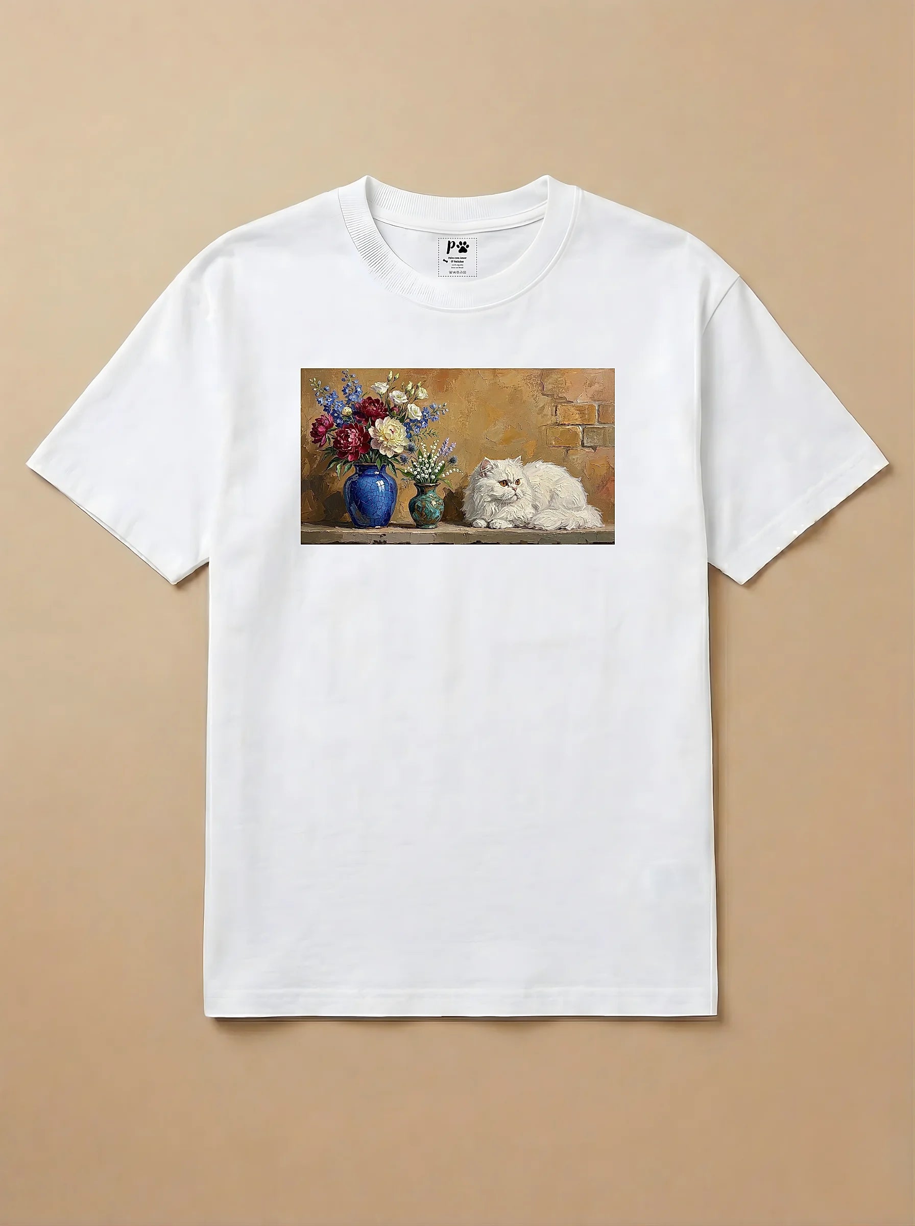 Camisa Pets em Impasto - Gato Persa