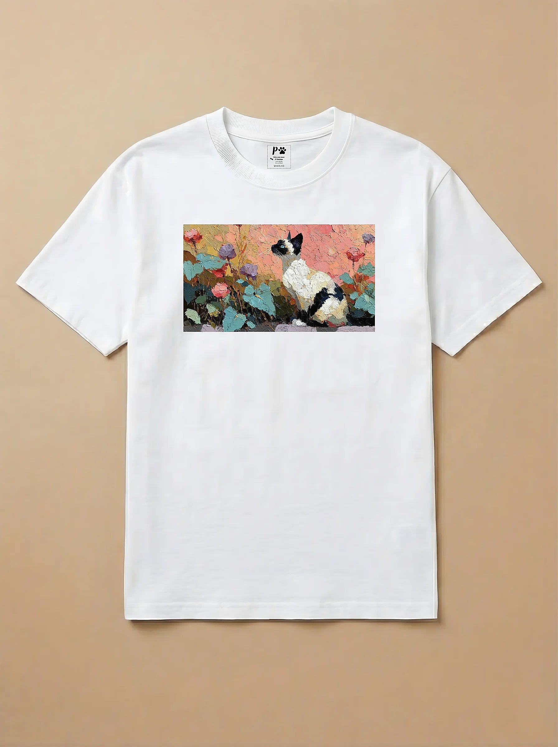 Camisa Pets em Impasto - Gato Siamês