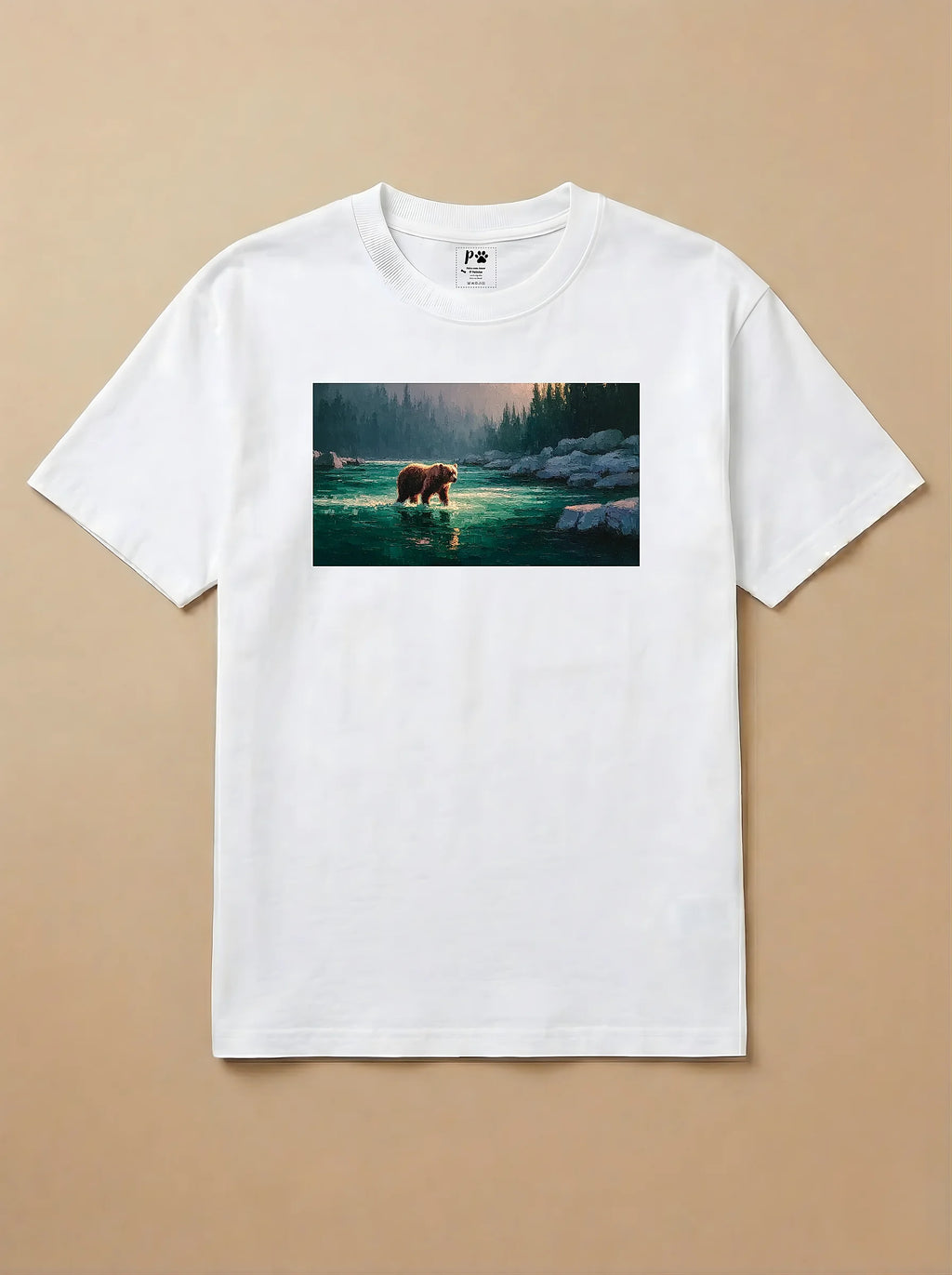 Camisa Pets em Impasto - Urso Marrom