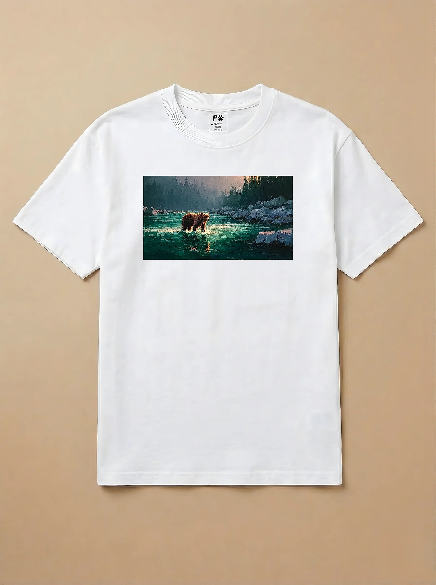 Camisa Pets em Impasto - Urso Marrom