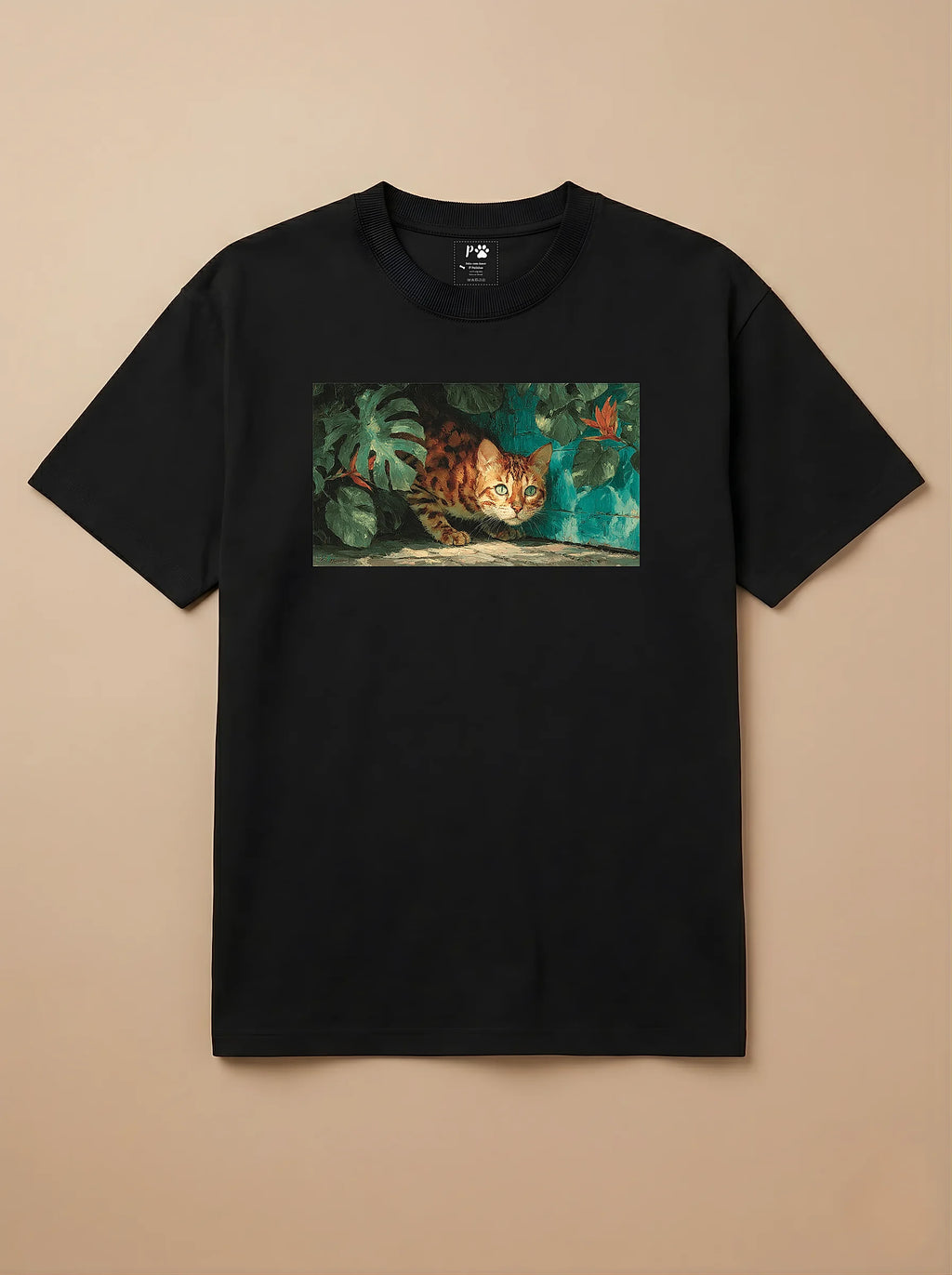 Camisa Pets em Impasto - Gato de Bengala