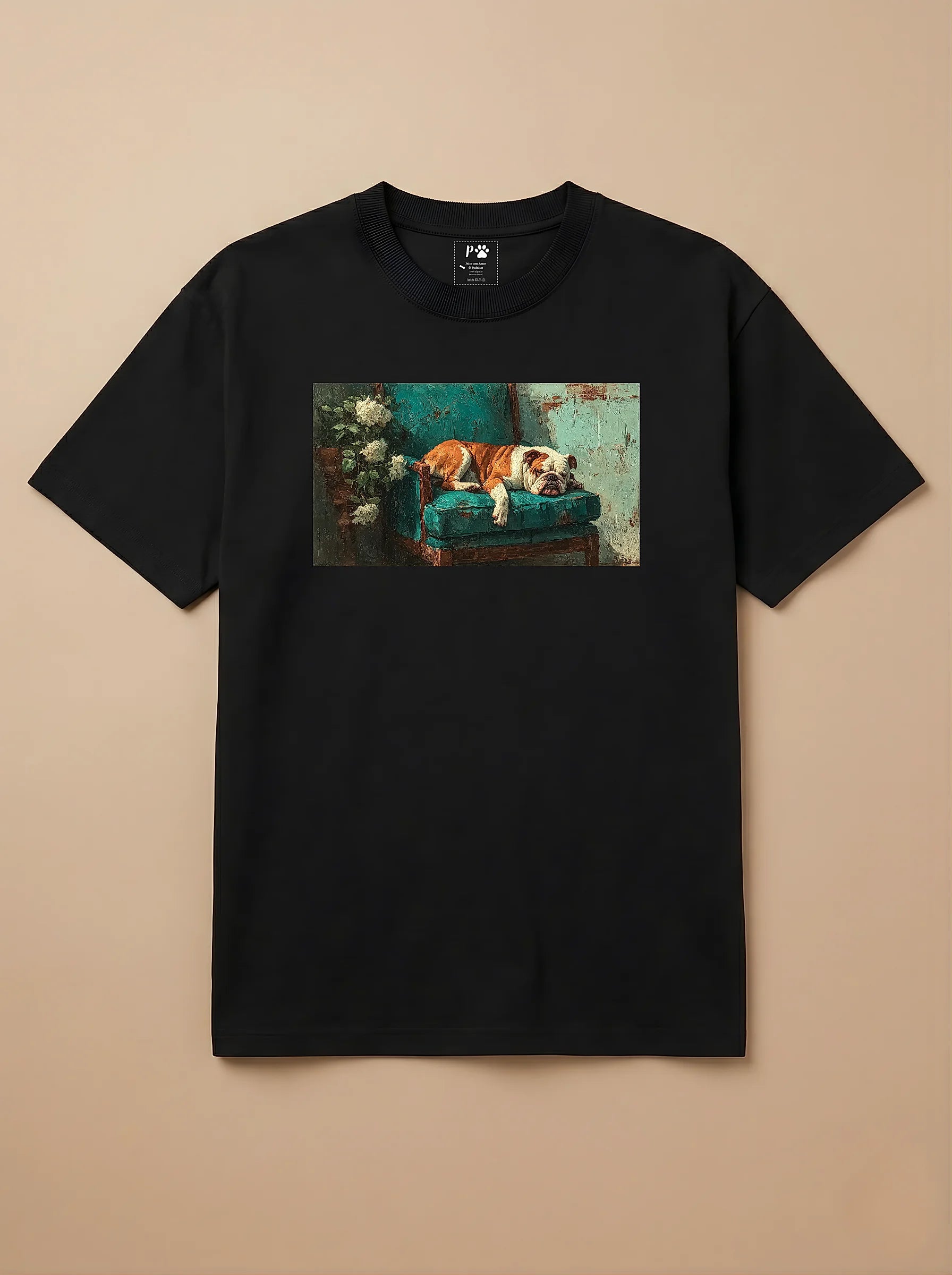 Camisa Pets em Impasto - Bulldog Inglês