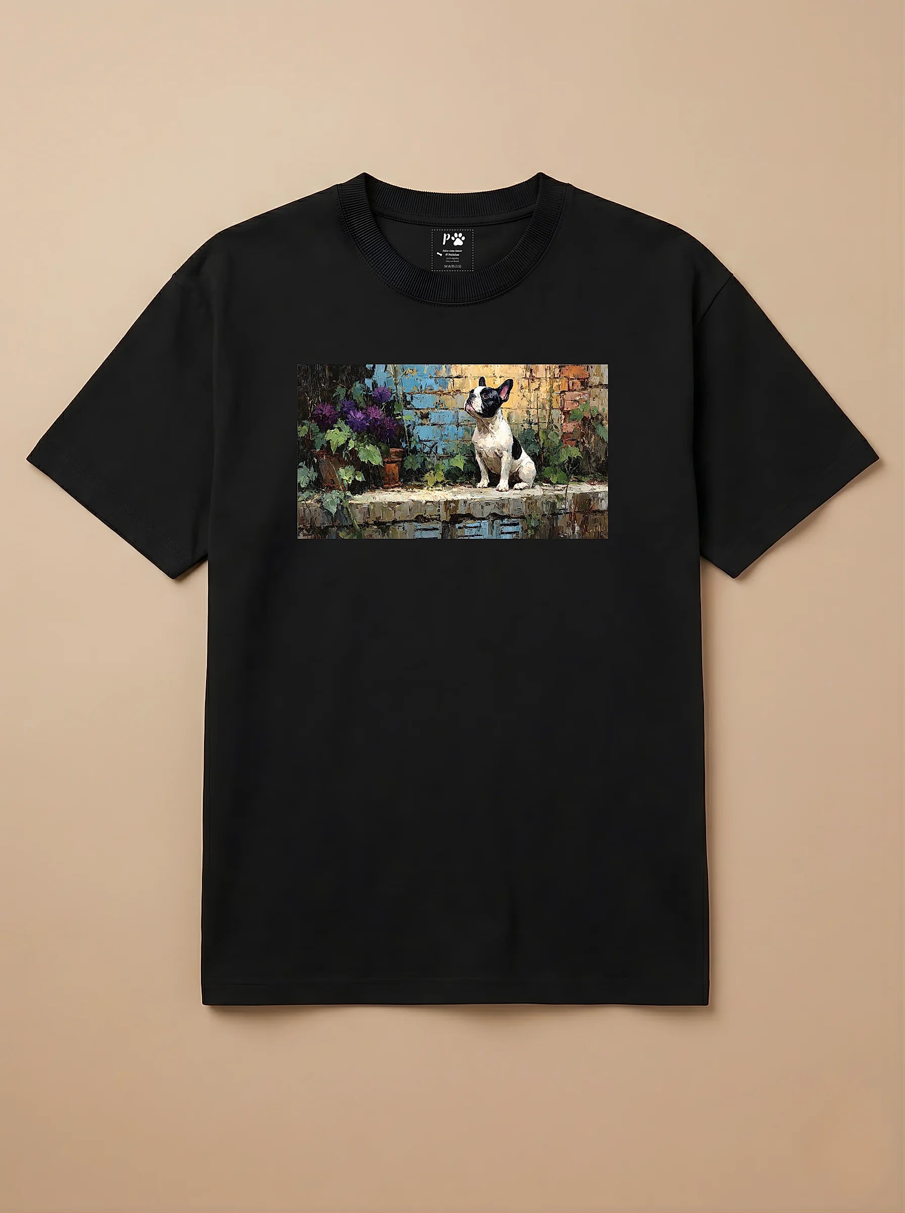 Camisa Pets em Impasto - Bulldog Francês