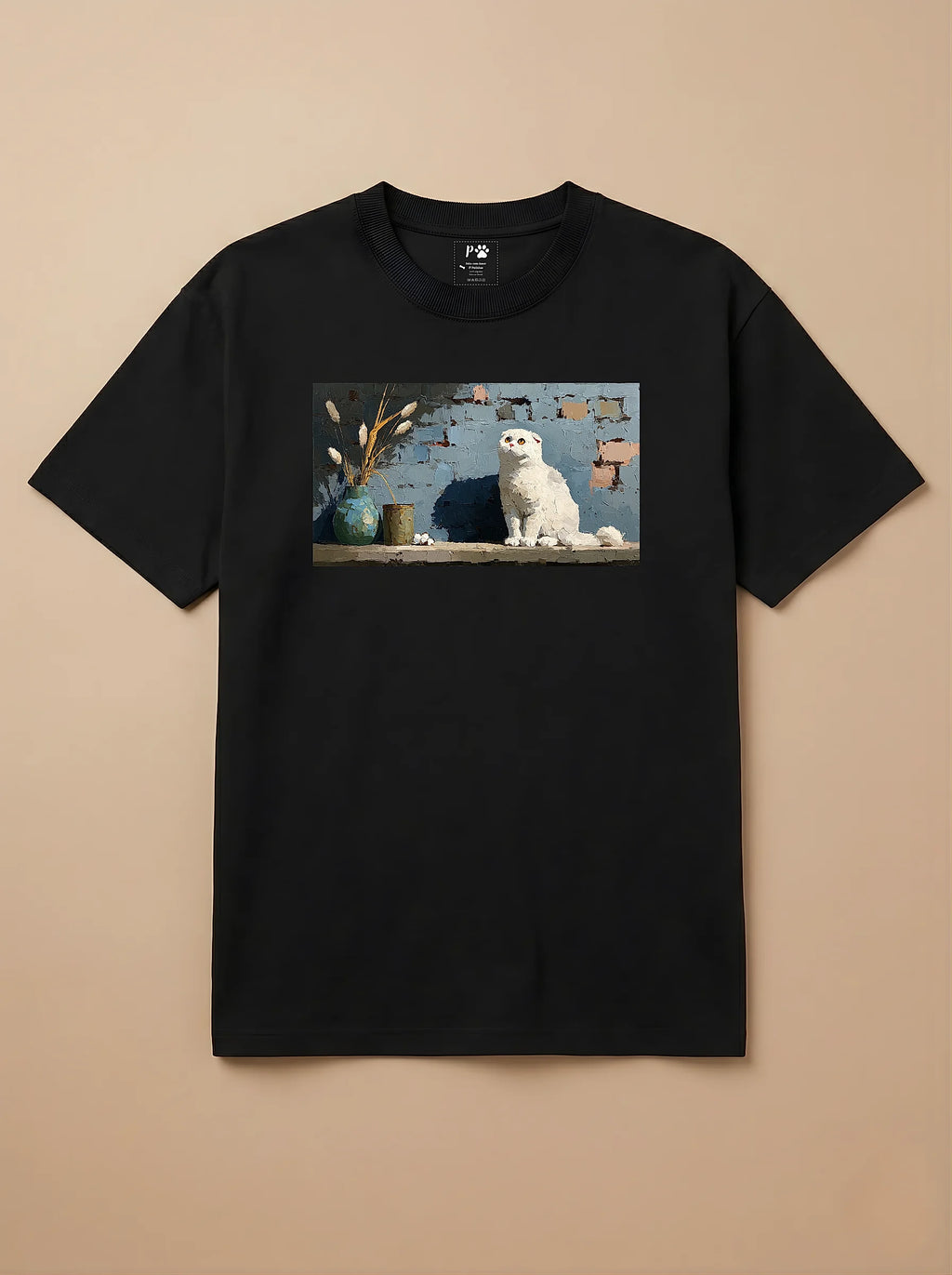 Camisa Pets em Impasto - Gato Escocês