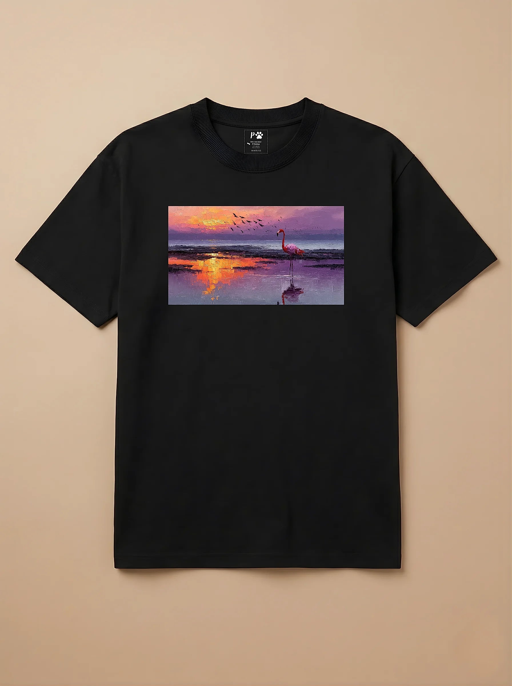 Camisa Pets em Impasto - Flamingo