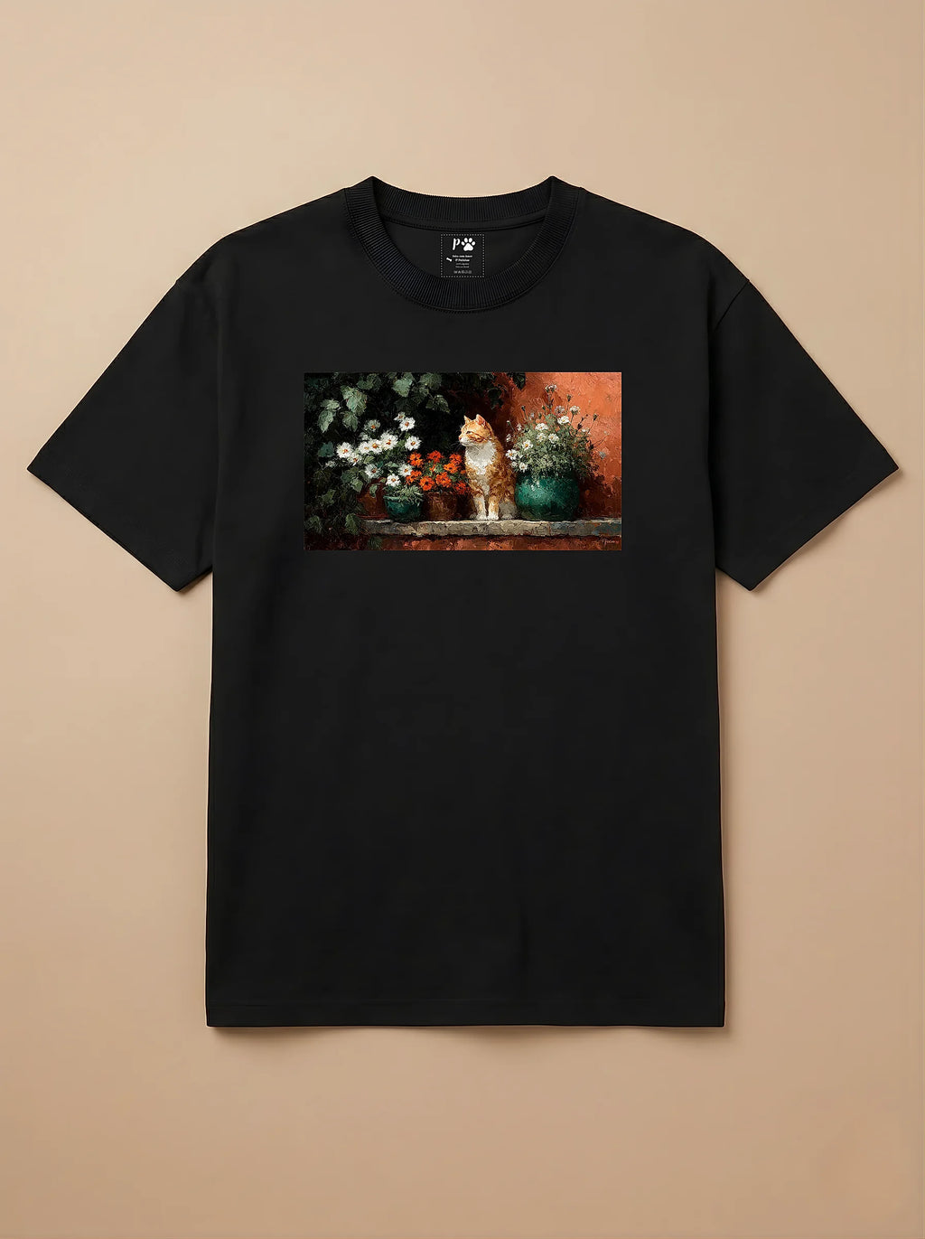 Camisa Pets em Impasto - Gato Laranja