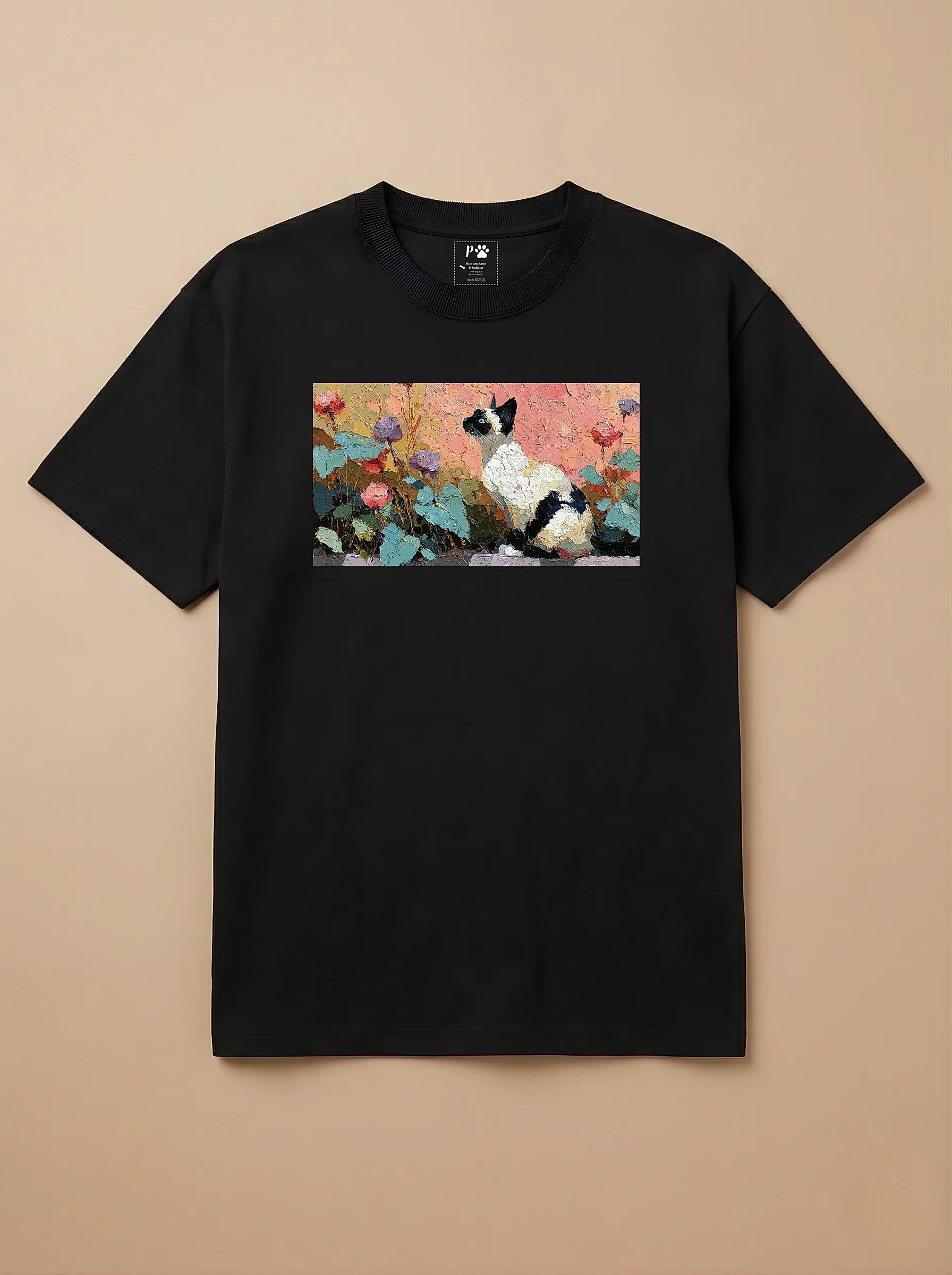 Camisa Pets em Impasto - Gato Siamês