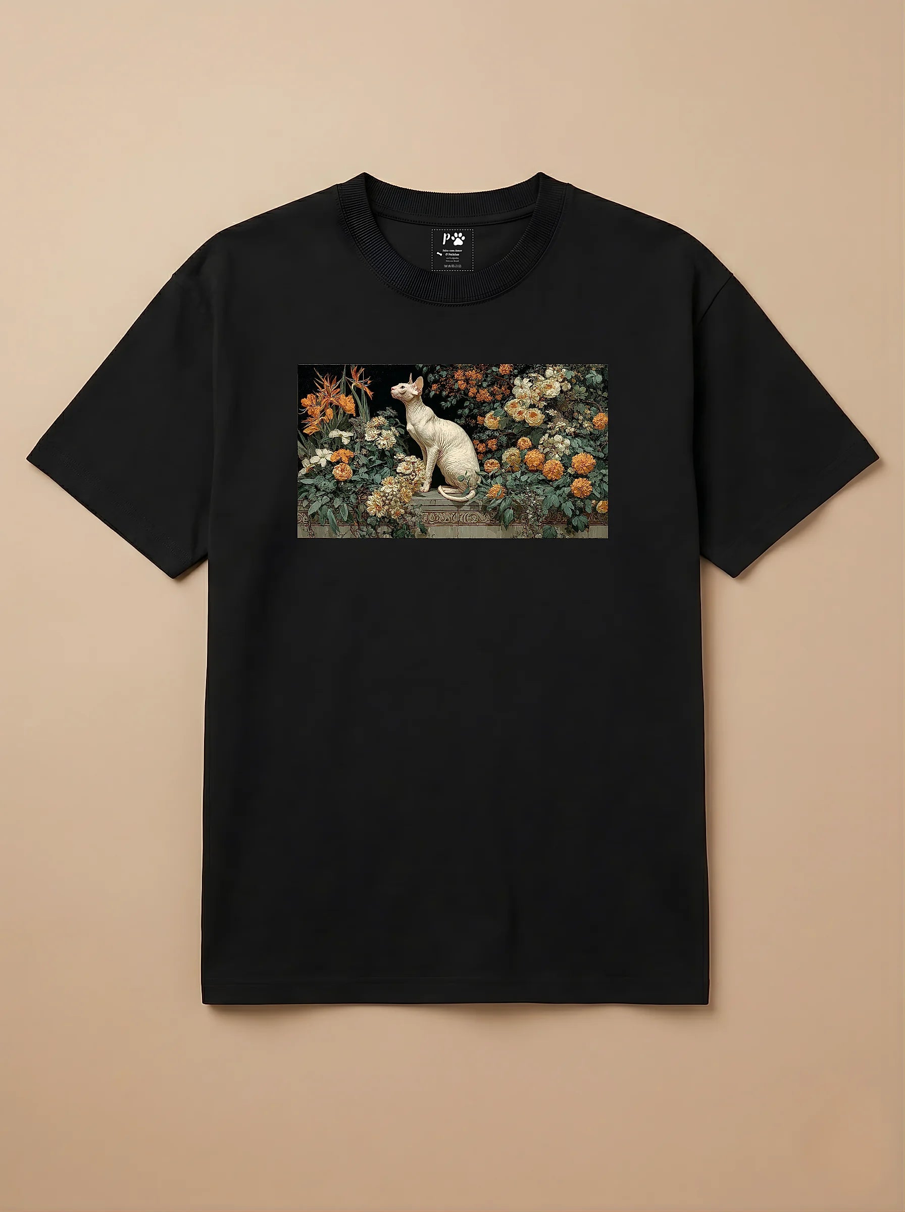 Camisa Pets em Impasto - Gato Sphynx